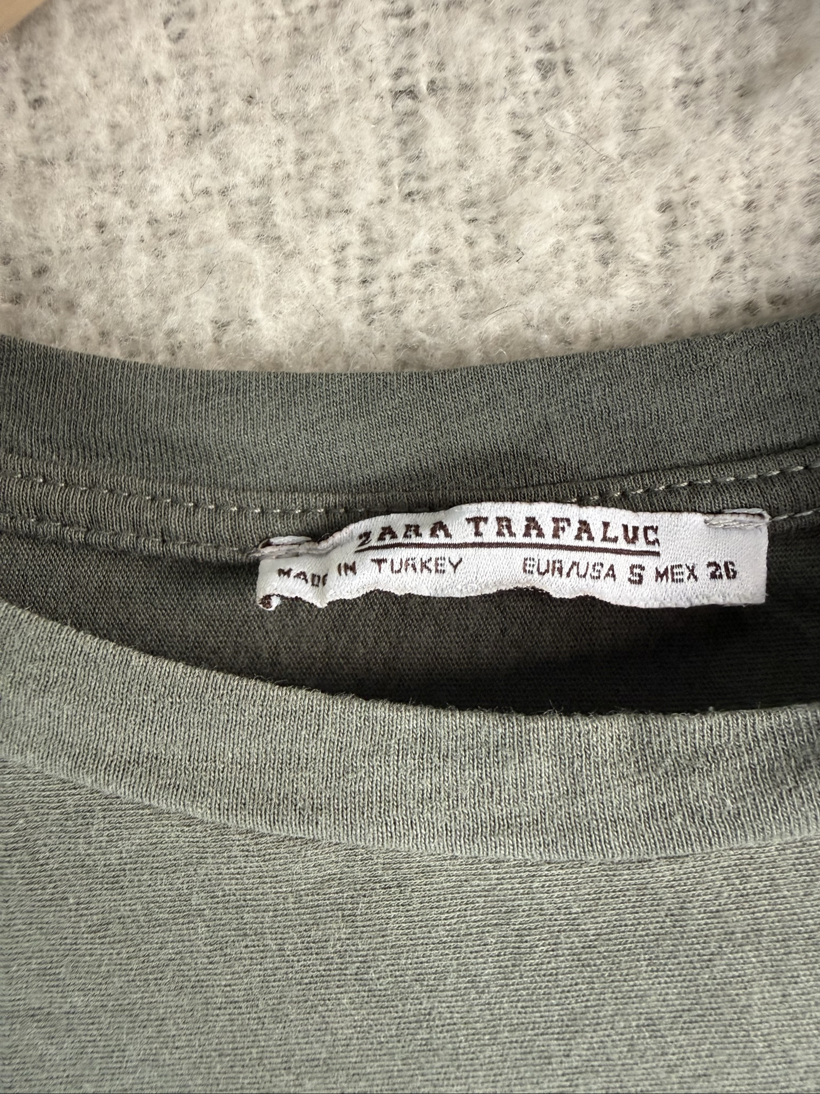 Zara Trafaluc Olive Green Oversized Peplum Long Sleeve Top UK Small Casual Chic image 3