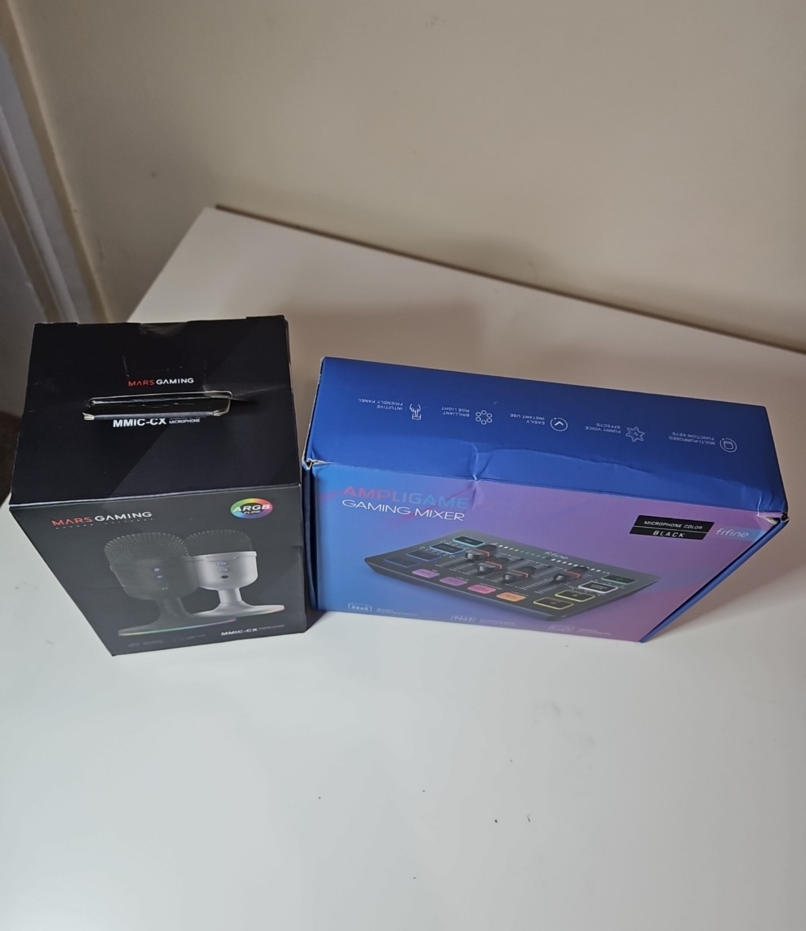 Mars Gaming MMIC-CX Black ARGB Studio Microphone & Fifine Black AmpliGame Gaming Mixer image 2