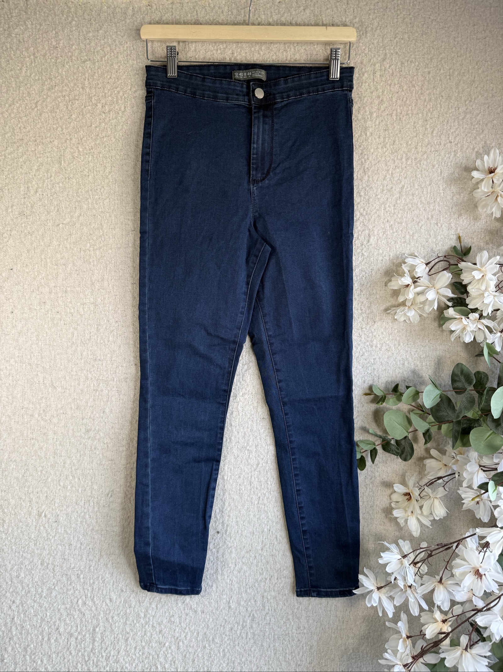 Denim Co Navy Slim Fit Denim Jeans UK 12 Classic Style High Waist Trousers