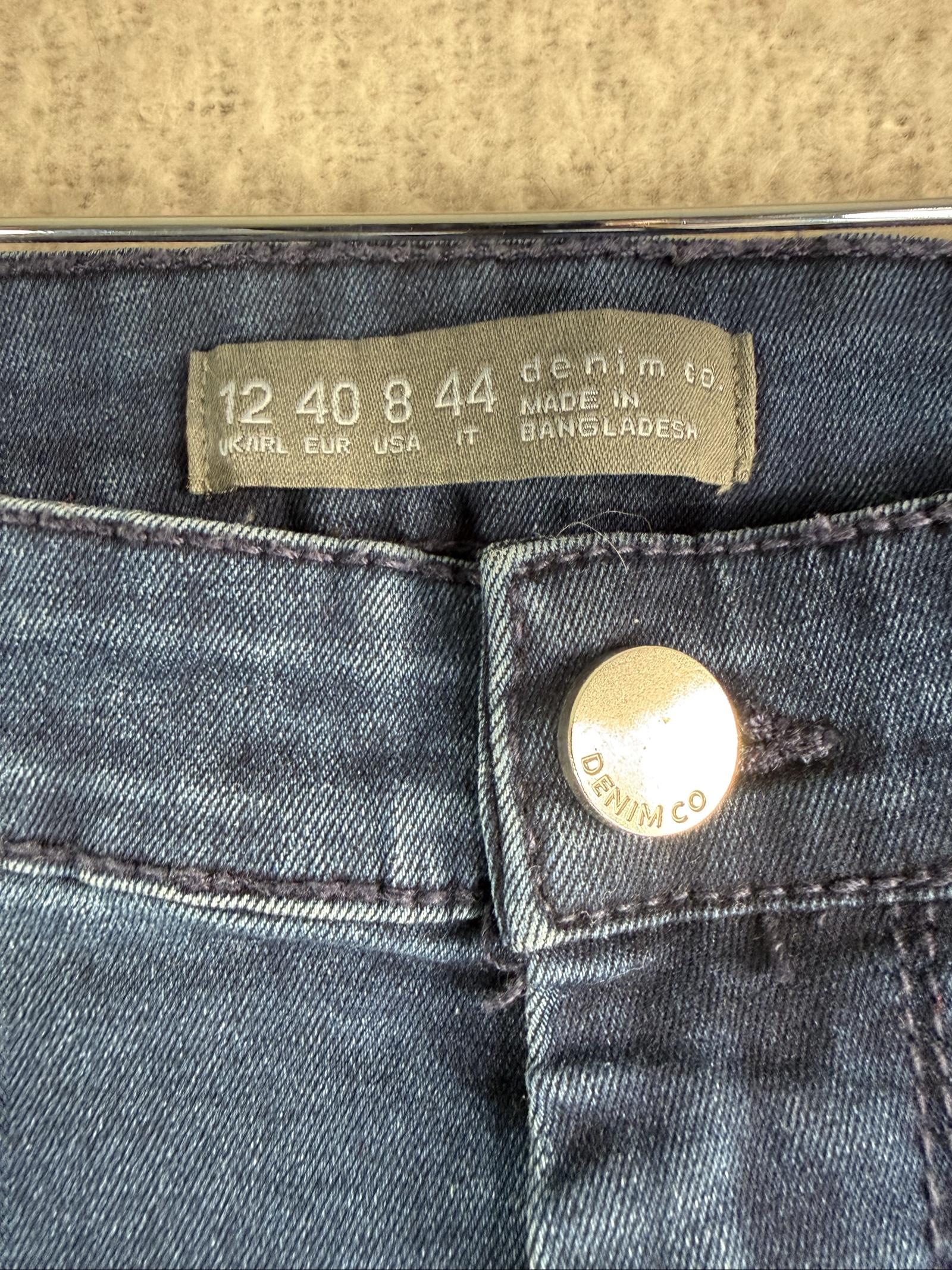 Denim Co Navy Slim Fit Denim Jeans UK 12 Classic Style High Waist Trousers image 3