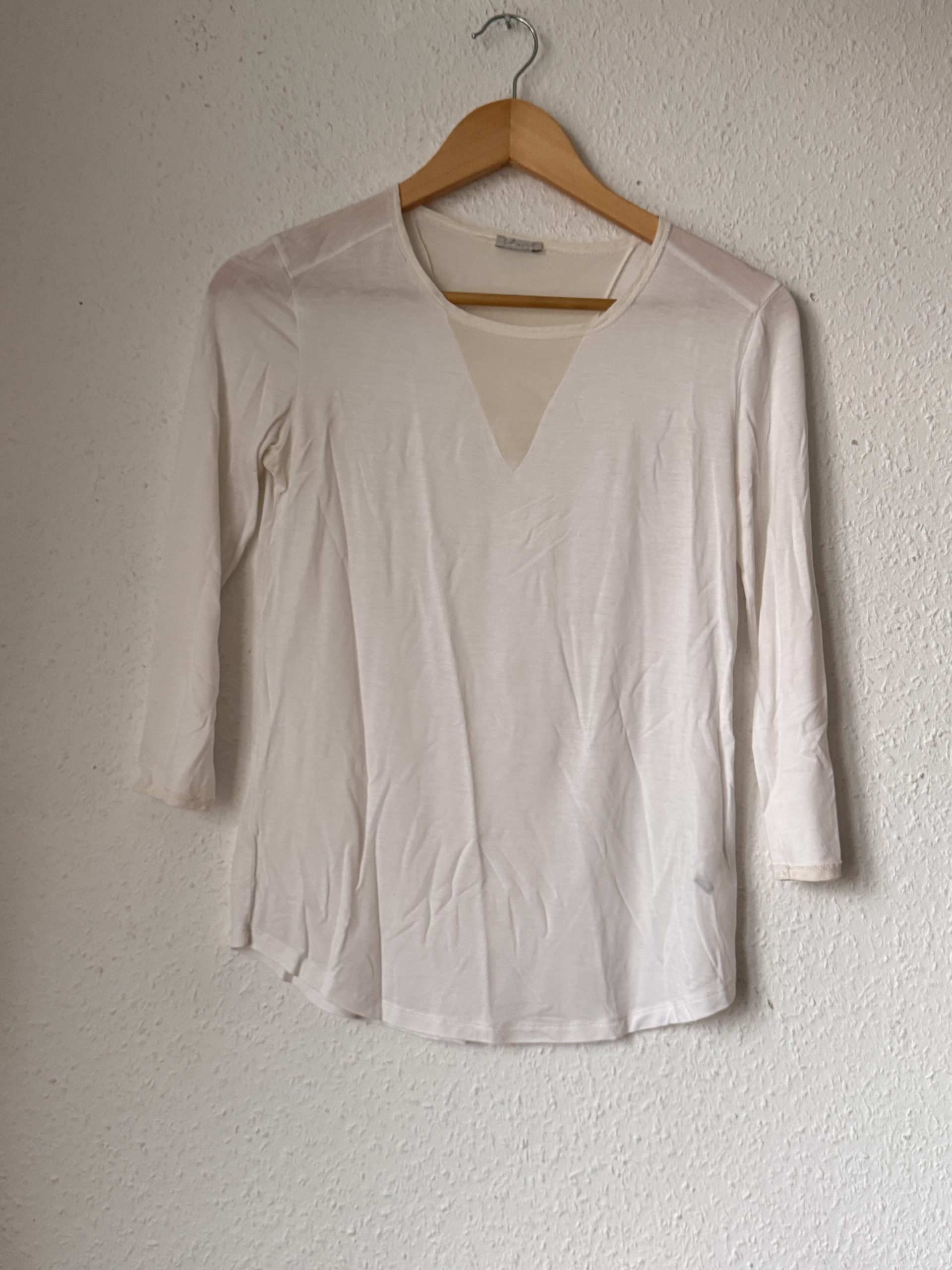 Marc O'Polo Beige V-Neck Shirt Small Cotton Blend 2892