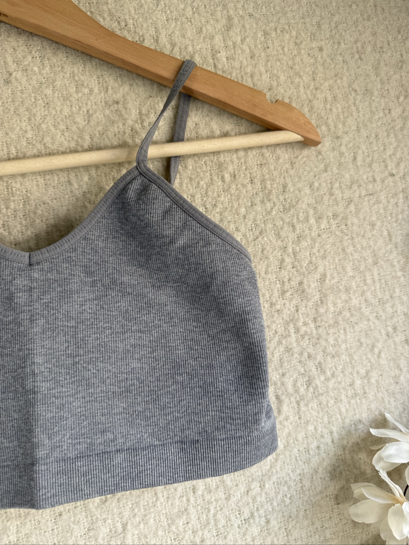 George Grey Ribbed Crop Top Bralette UK Small Soft Stretchy Fabric image 2