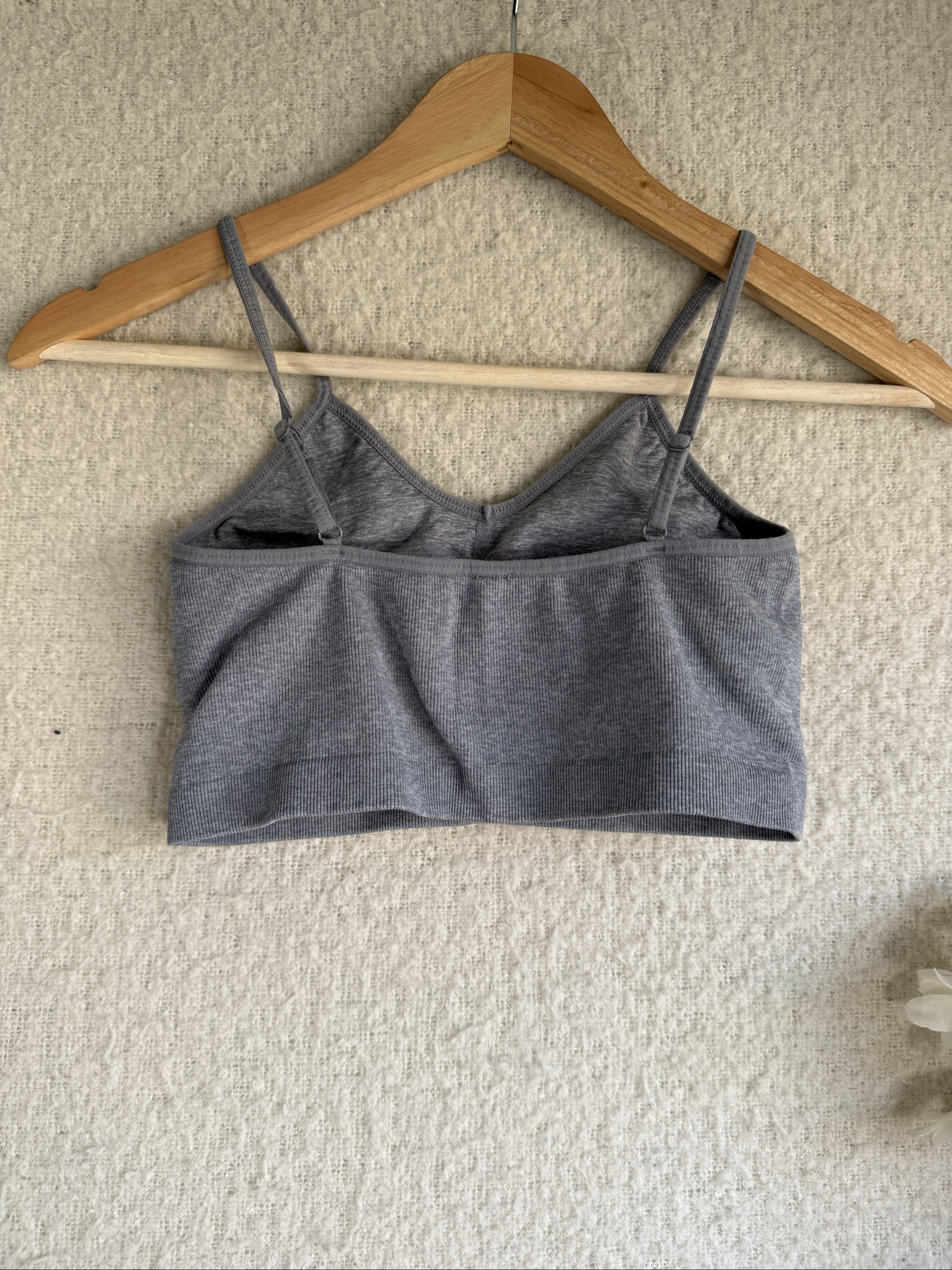 George Grey Ribbed Crop Top Bralette UK Small Soft Stretchy Fabric image 4