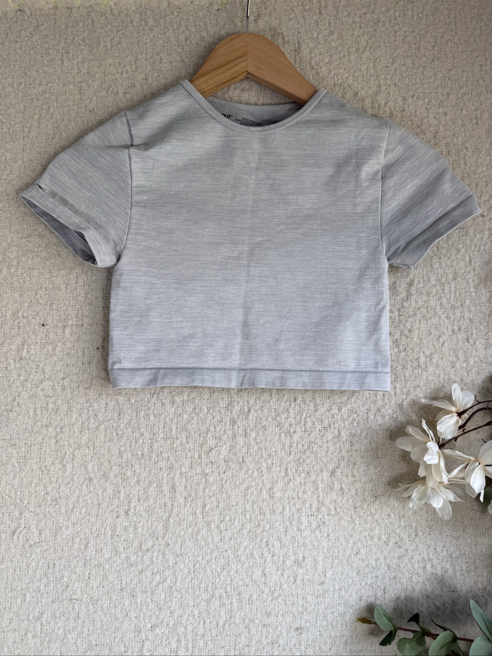 Primark Grey Workout Crop Top 2XS UK Size Lightweight Casual Activewear
