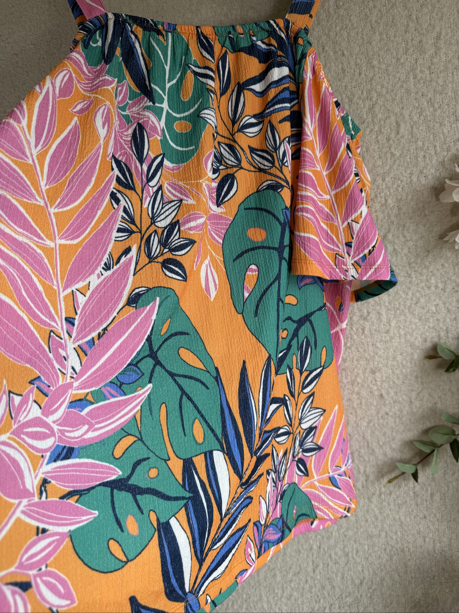 Papaya Multi Colour Floral Cold Shoulder Top UK 16 Summer Casual image 5
