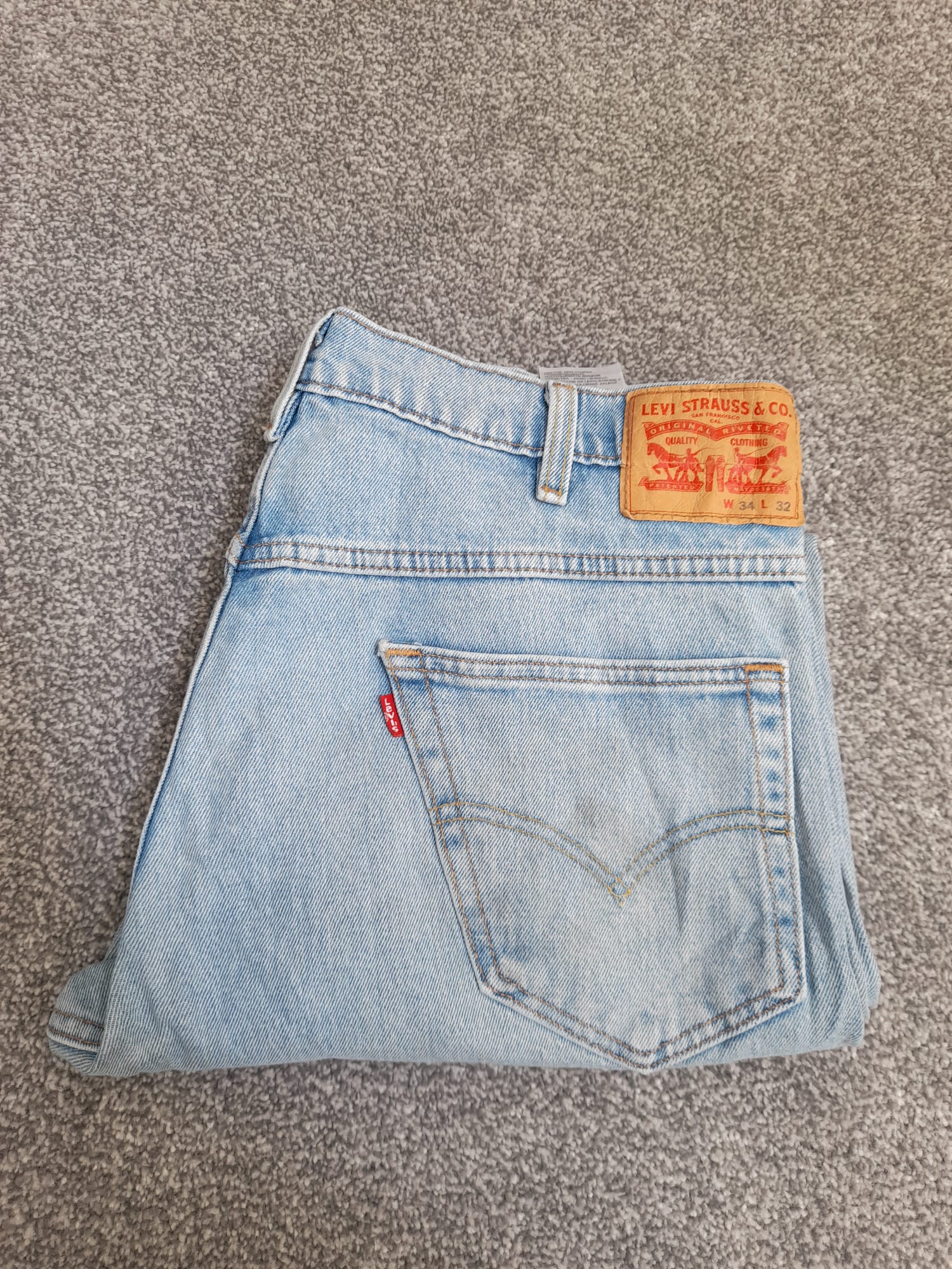 Levi's Light Blue Red Tab Baggy Fit Jeans 34" image 5