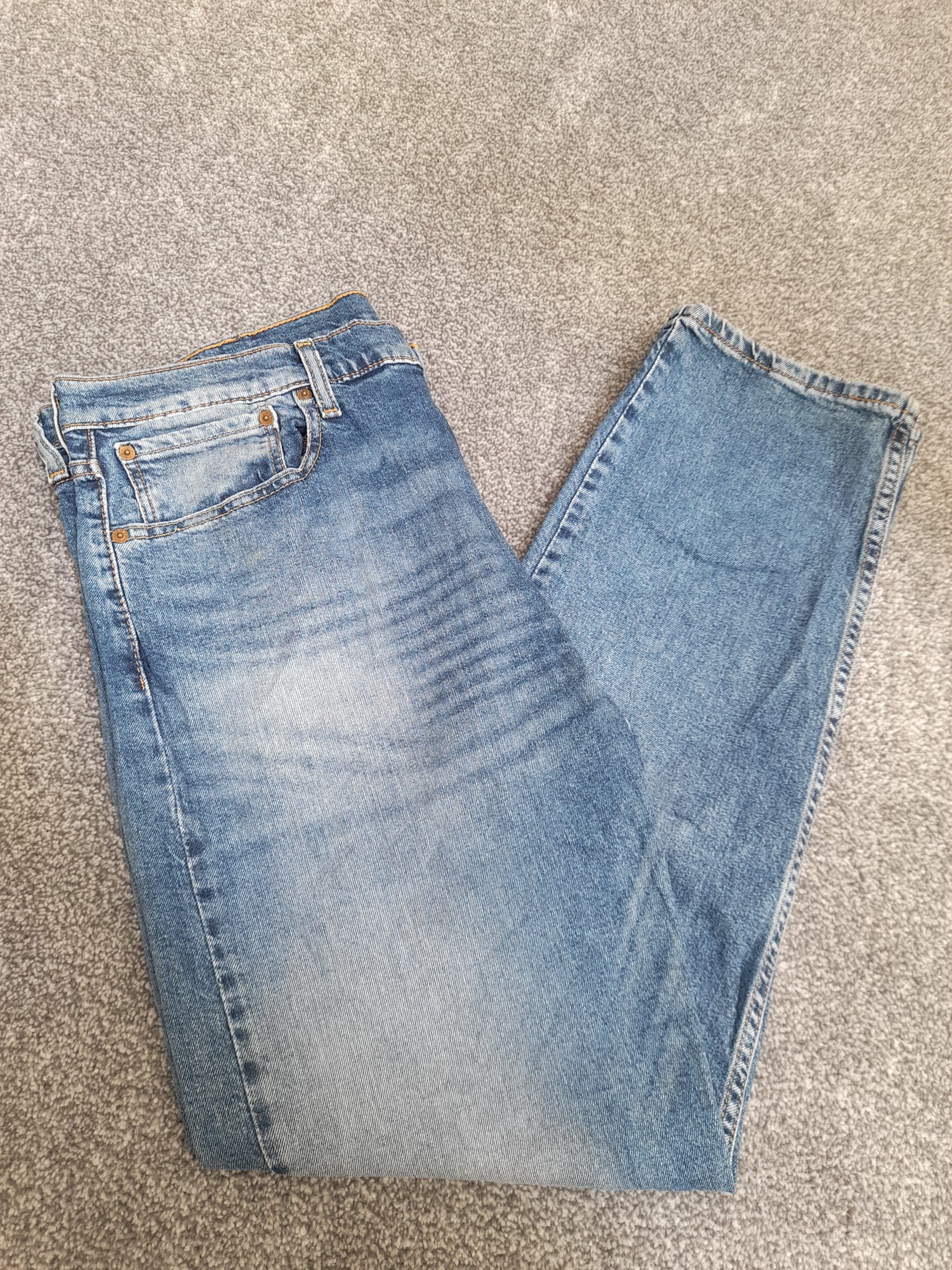 Levi's Blue Red Tab Denim 502 Regular Taper Fit Jeans 38" image 5