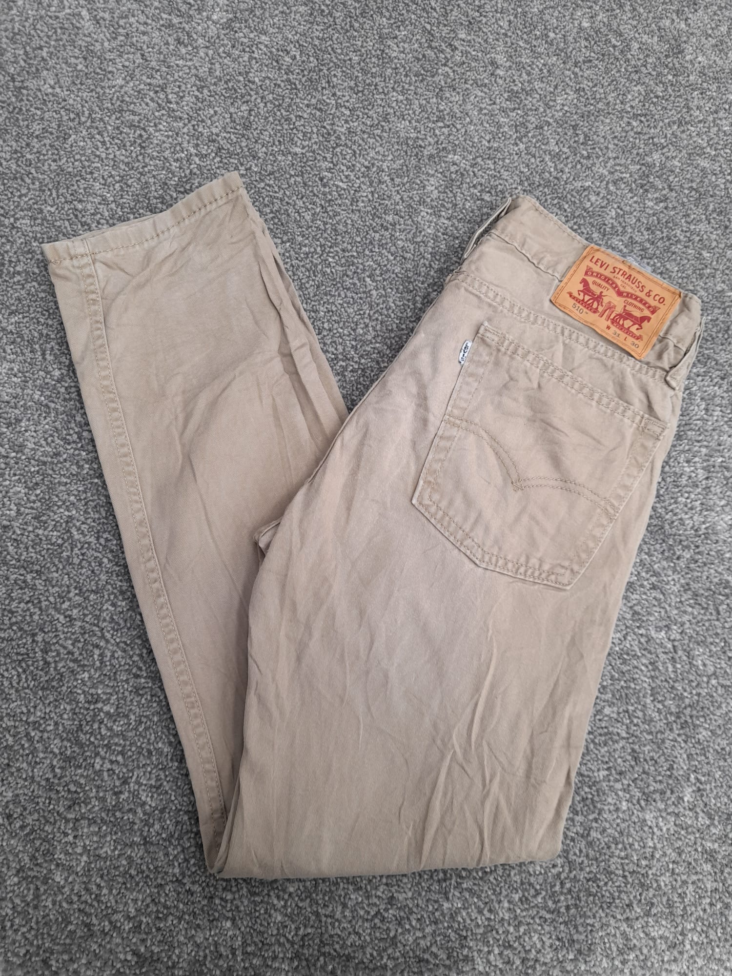 Levi's Beige 510 Skinny Fit Jeans White Tab 31" image 3