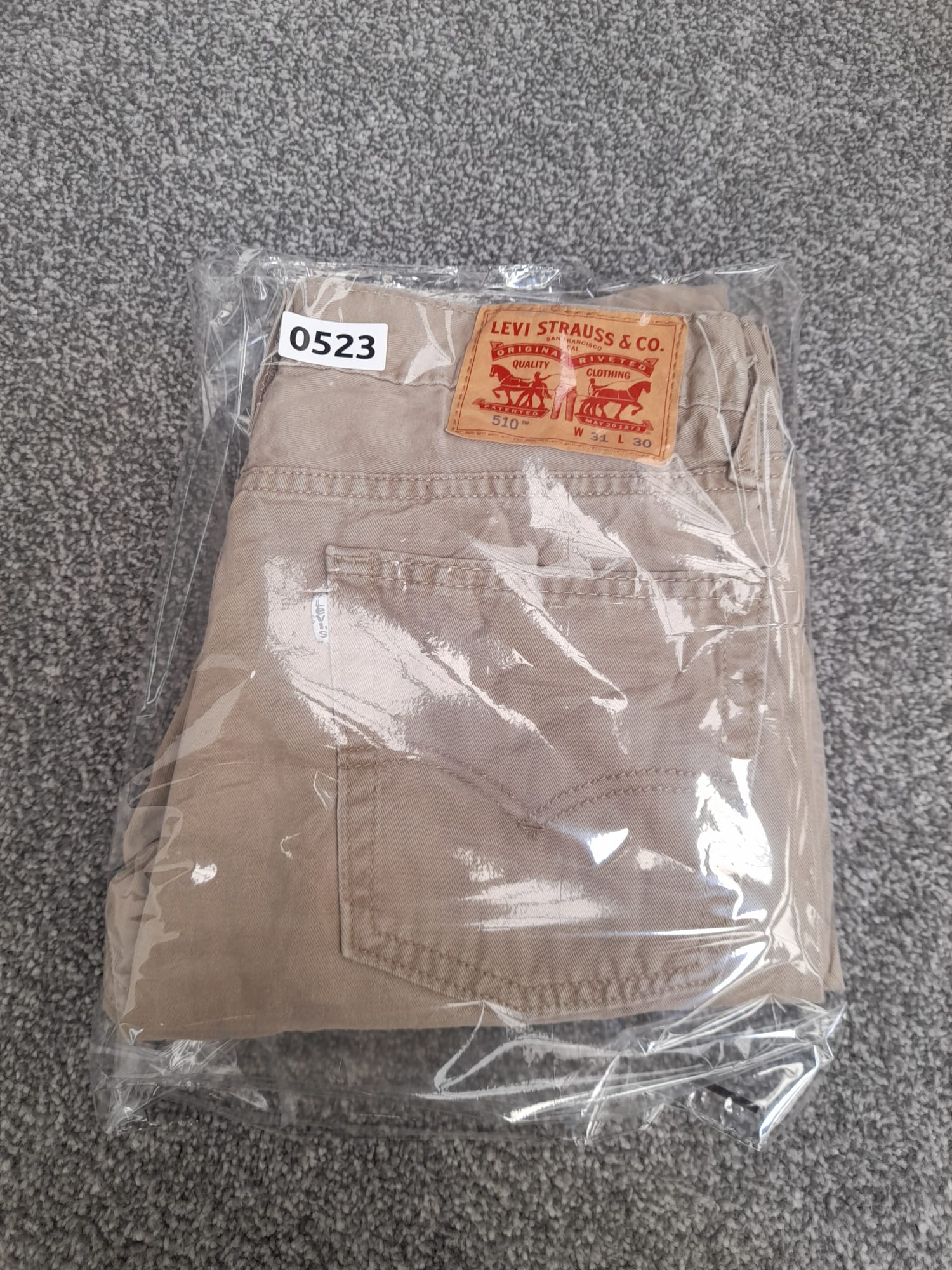 Levi's Beige 510 Skinny Fit Jeans White Tab 31" image 6