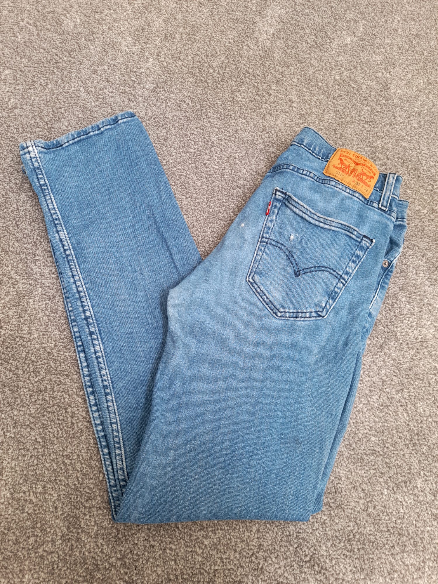 Levi's Light Blue 514 Slim Straight Red Tab Jeans 32" image 2