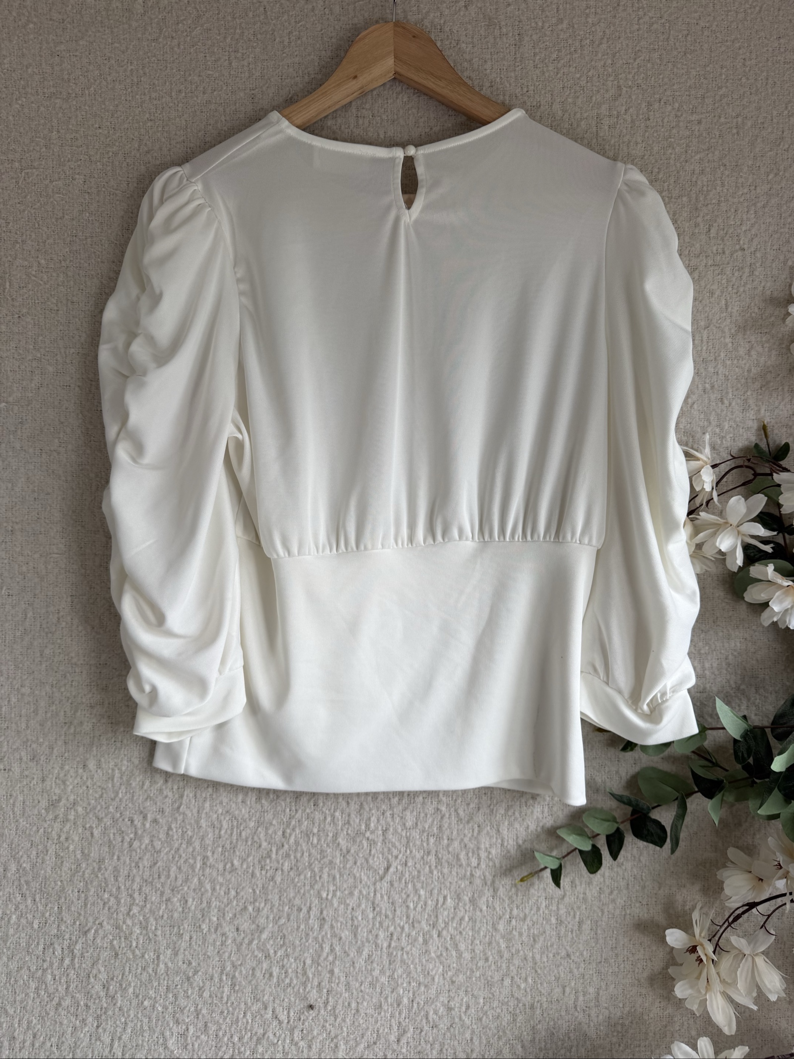 Savida White Puff Sleeve Blouse UK Small Elegant Stylish Casual Top image 4
