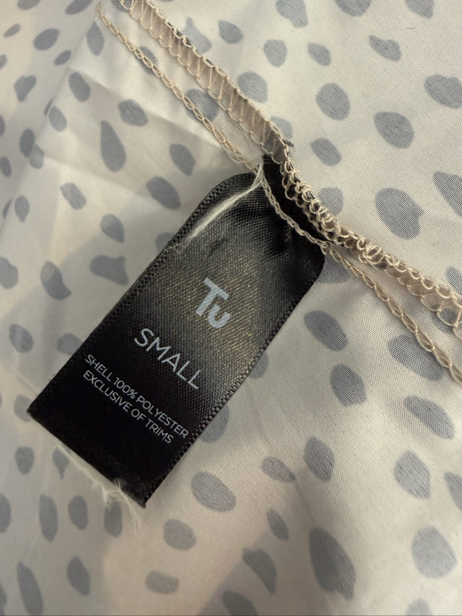 Tu Beige & Black Polka Dot Hooded Raincoat Lightweight Jacket UK Small S image 6