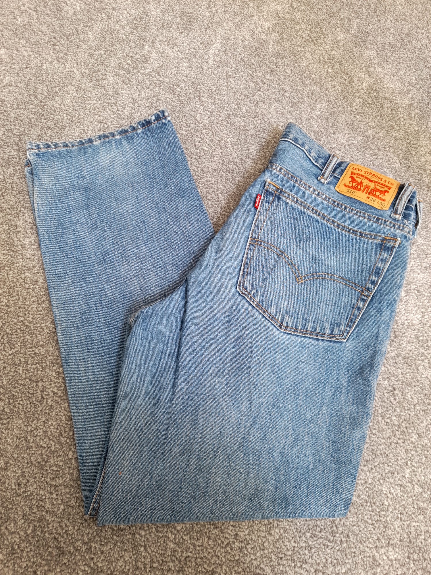 Levi's Light Blue 516 Relaxed Fit Red Tab Jeans 38" image 3
