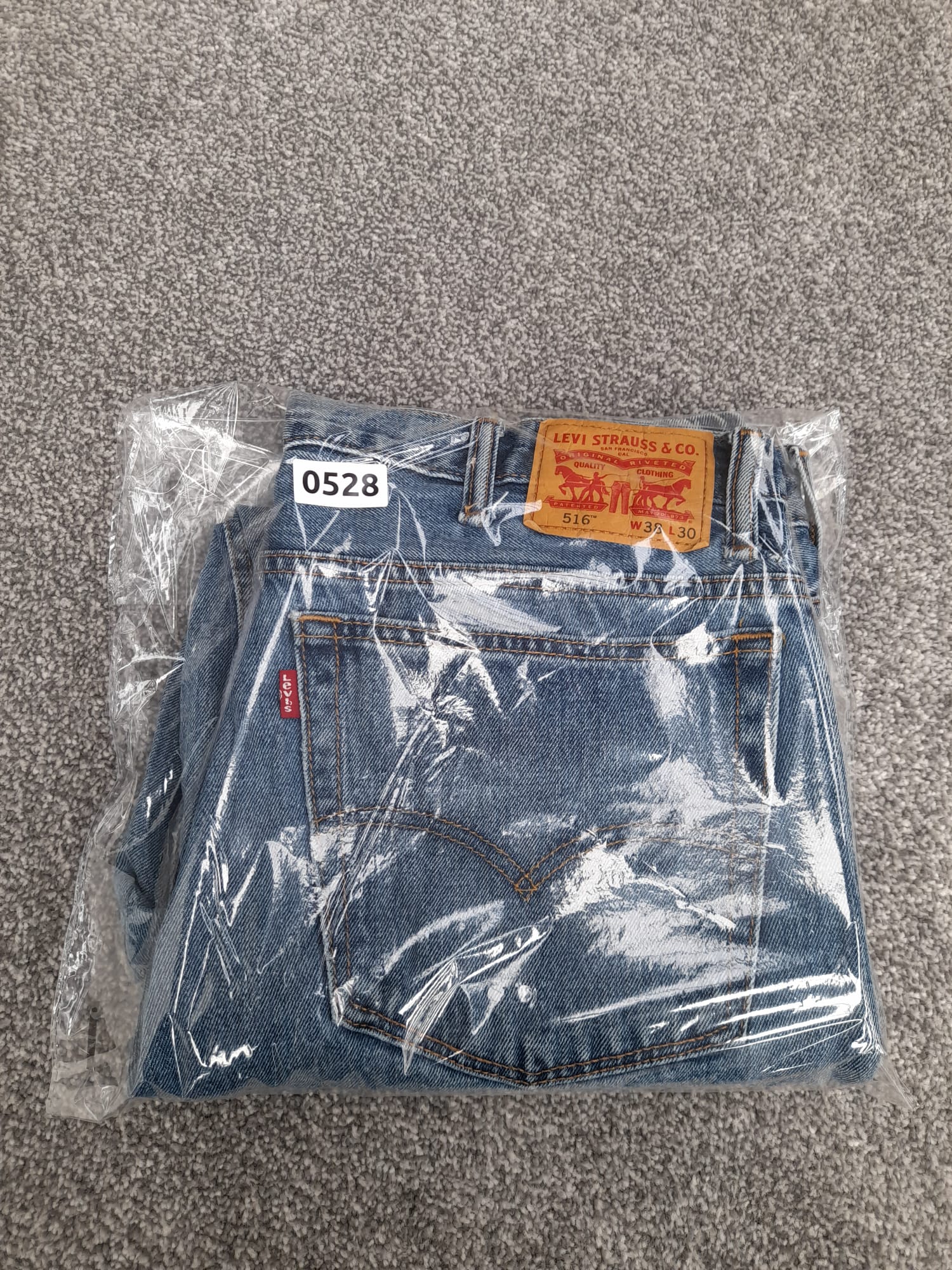 Levi's Light Blue 516 Relaxed Fit Red Tab Jeans 38" image 5