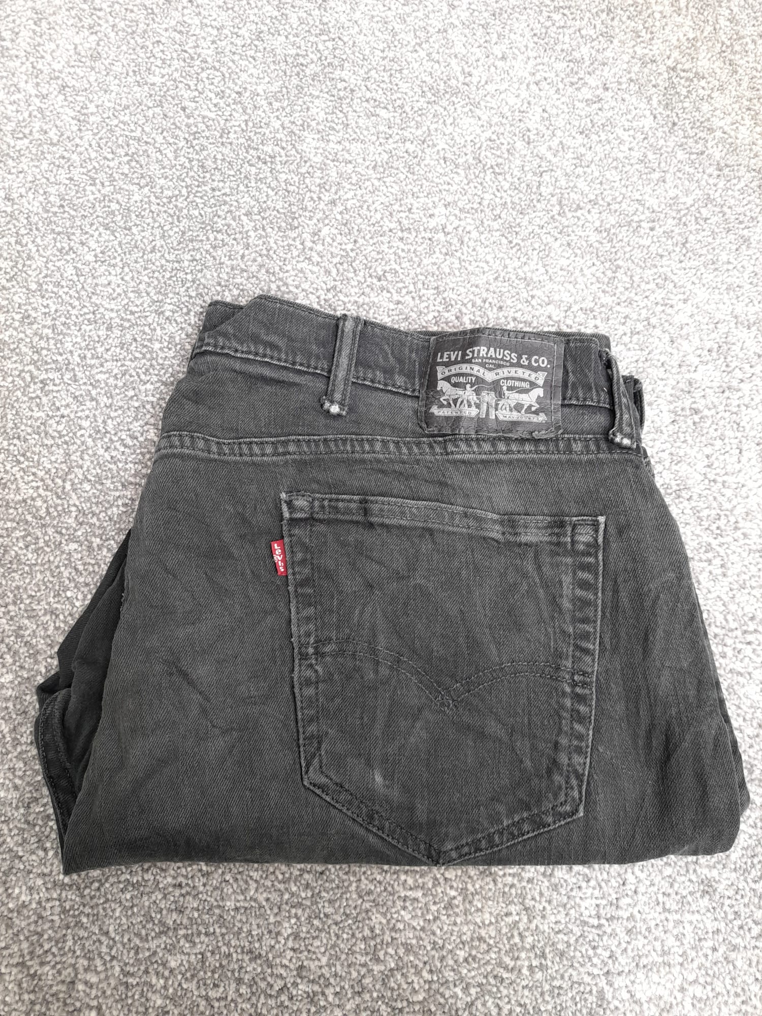 Levi's Black Slim Straight Red Tab Jeans 40" image 2