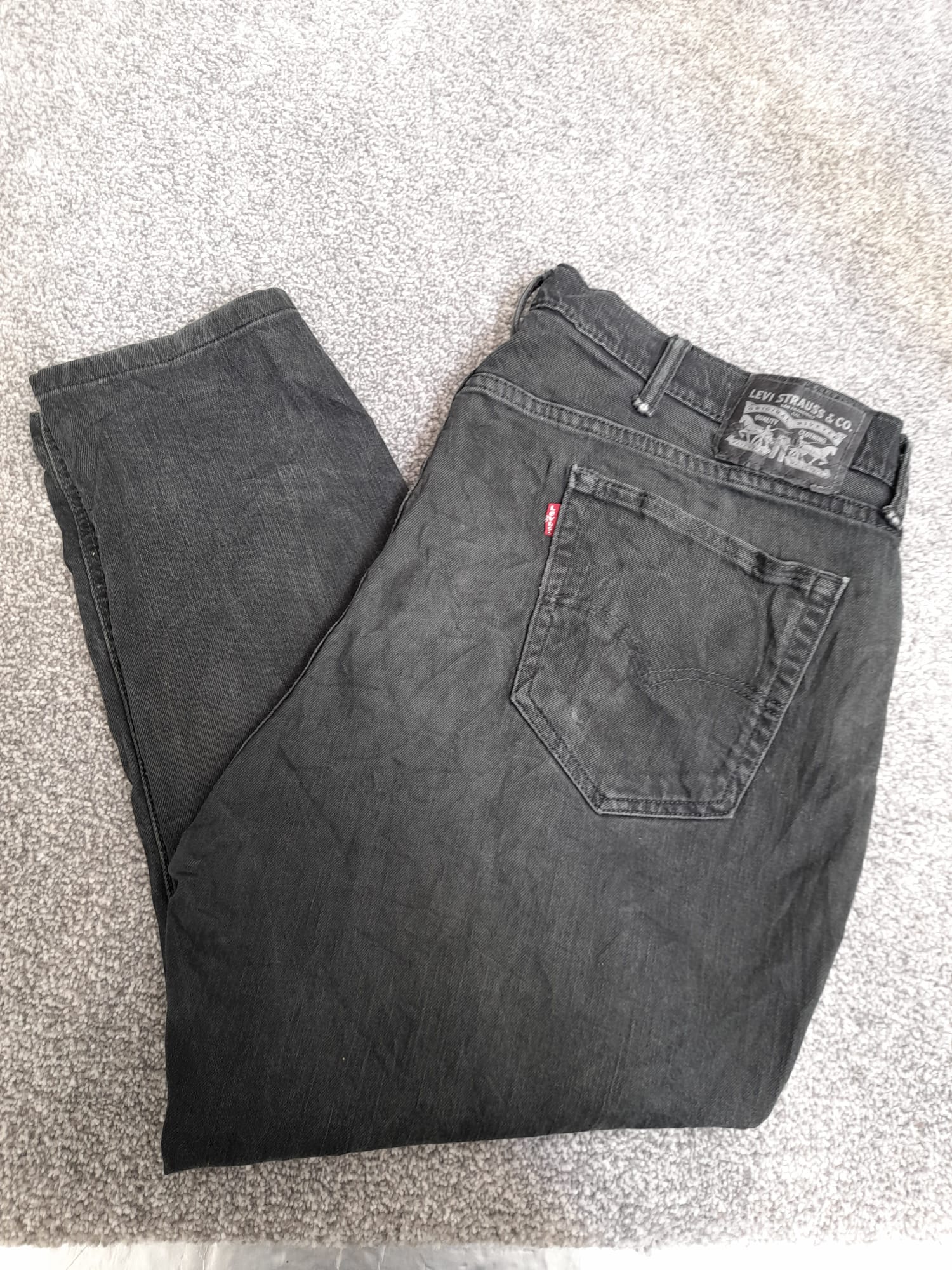 Levi's Black Slim Straight Red Tab Jeans 40" image 4