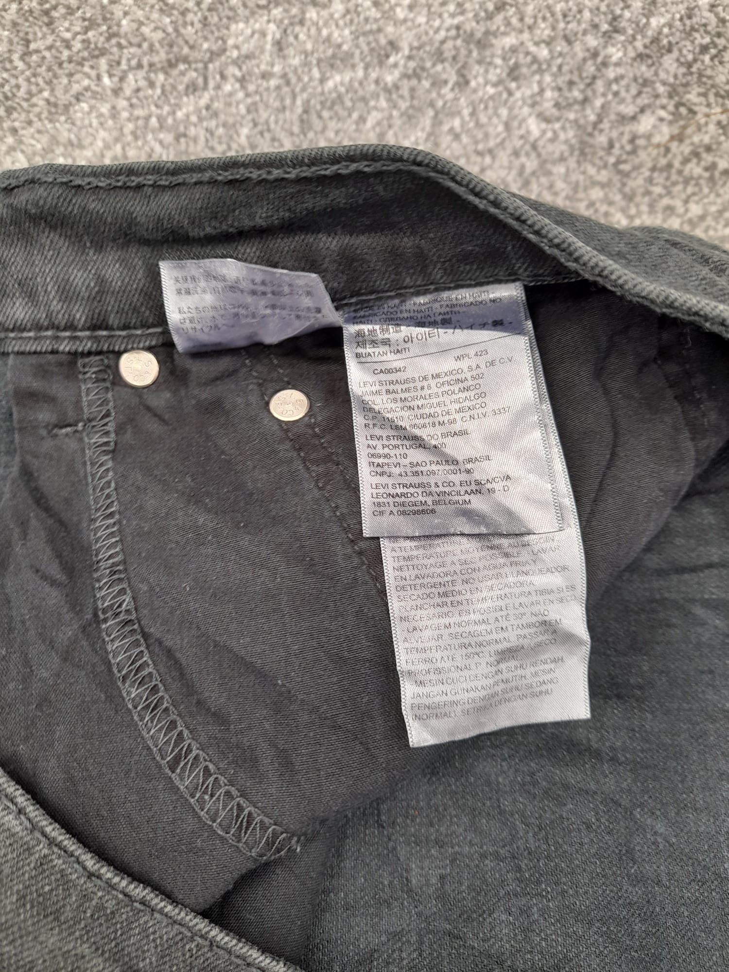 Levi's Black Slim Straight Red Tab Jeans 40" image 6