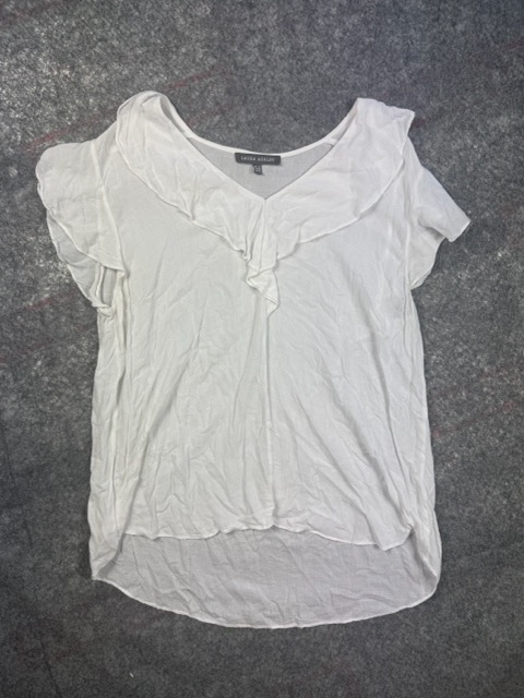 Laura Ashley White Ruffle Sleeve Blouse UK 12