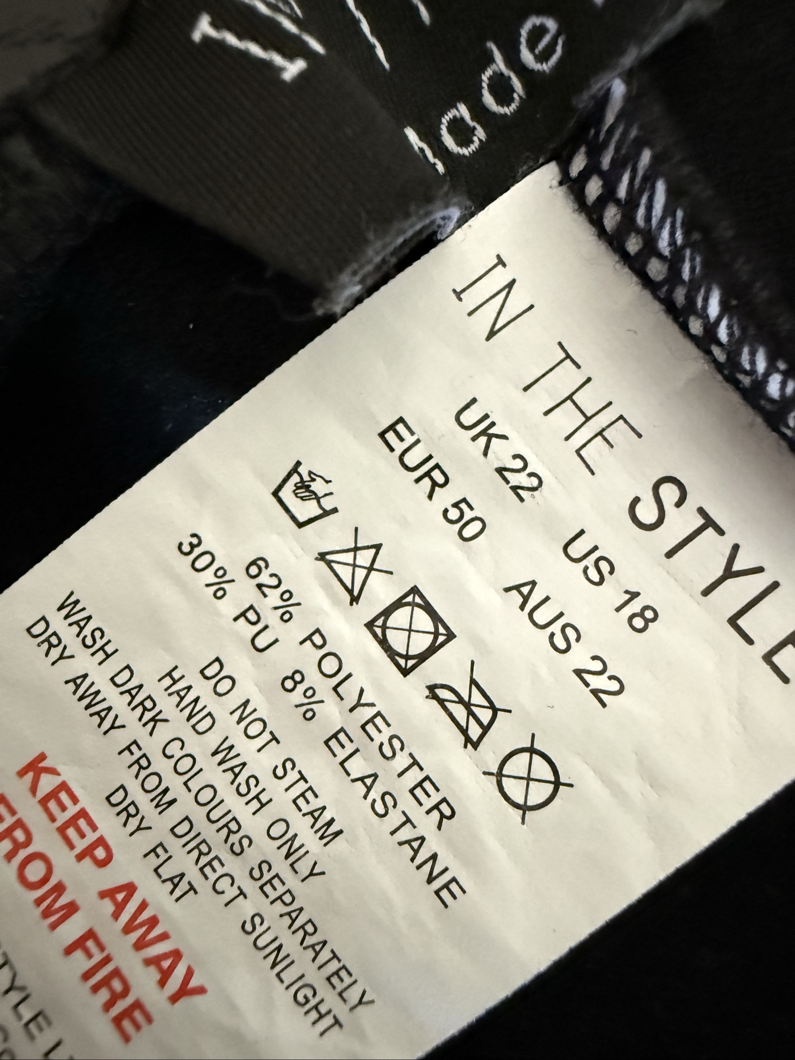 In The Style Black Faux Leather Leggings UK 22 PU & Polyester Stretch Pants image 5