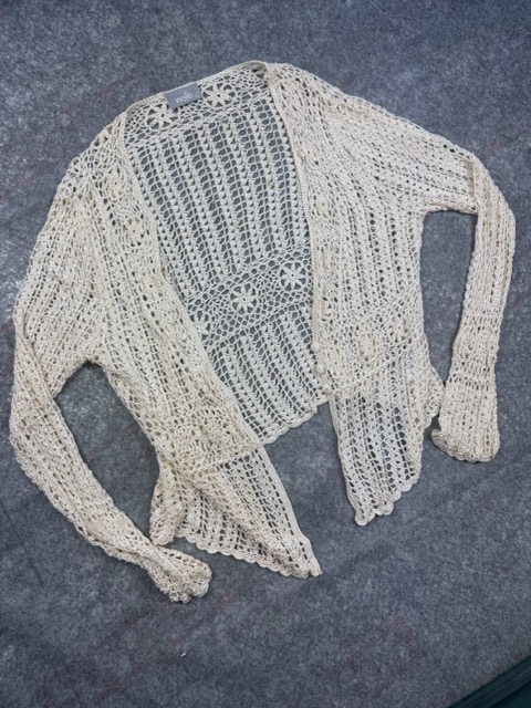 Wallis Beige Crochet Cardigan XL