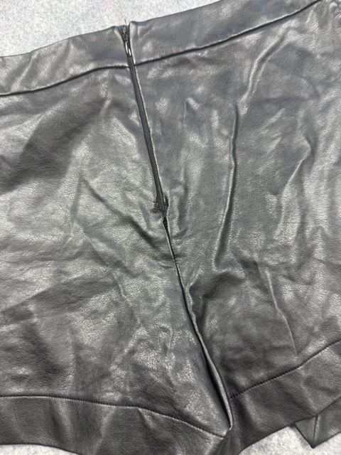 River Island Black Faux Leather Wrap Shorts UK 10 image 8