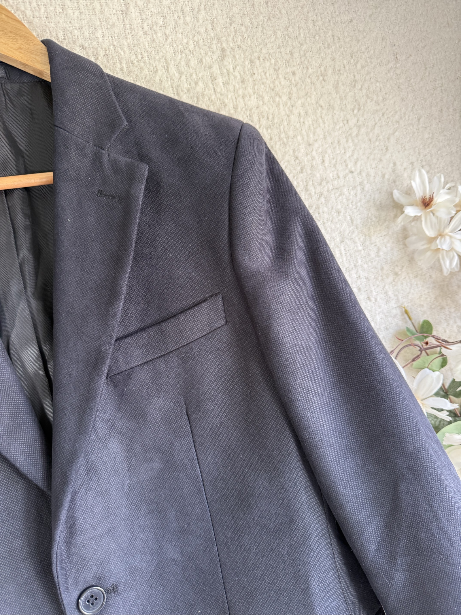 Jeff Banks Black Classic Two Button Blazer Jacket 38R Slim Fit Formal Wear image 2