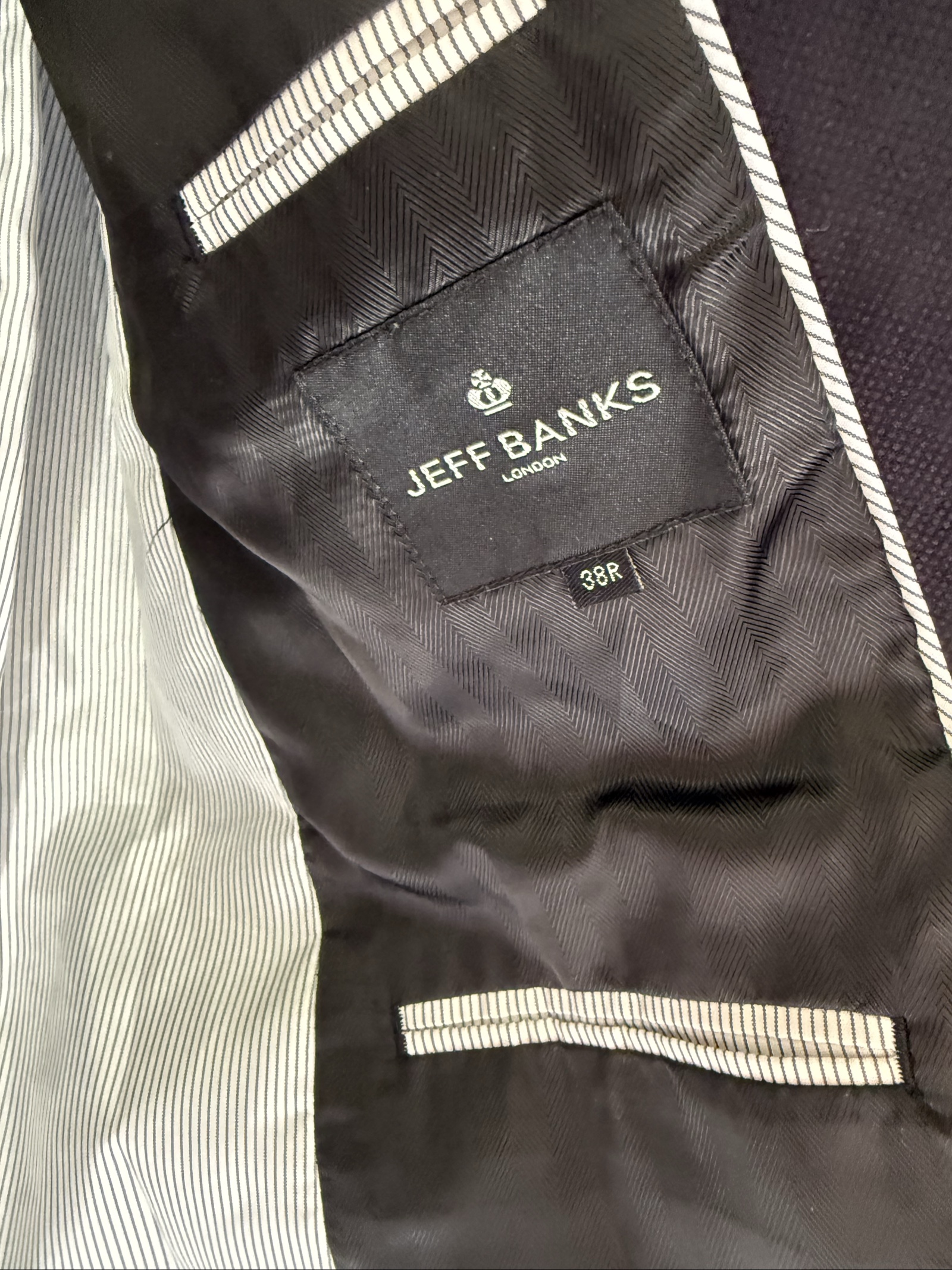 Jeff Banks Black Classic Two Button Blazer Jacket 38R Slim Fit Formal Wear image 4