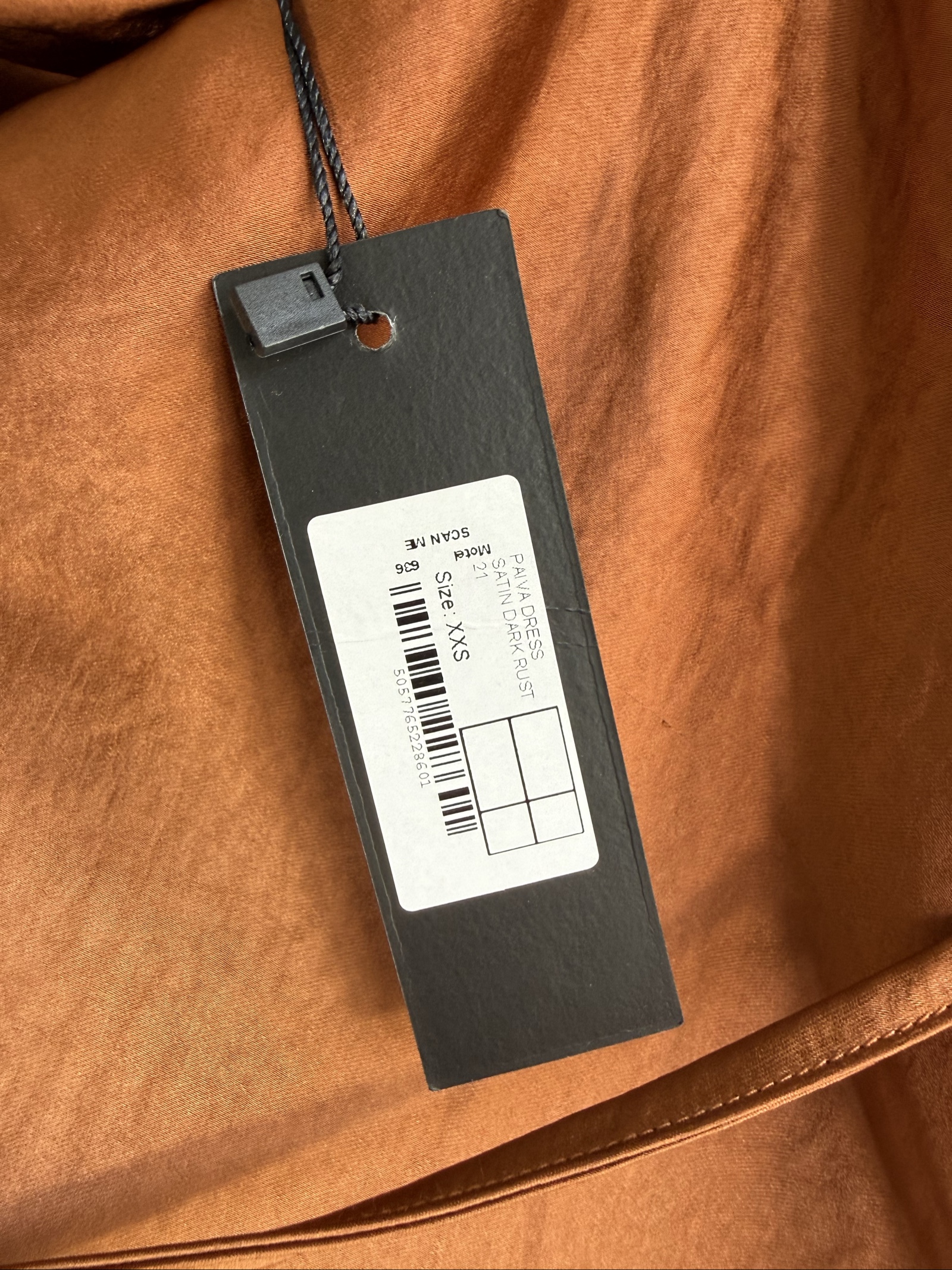 Motel Brown Cowl Neck Slip Dress UK XXS Satin Rust Elegant Summer Party image 4