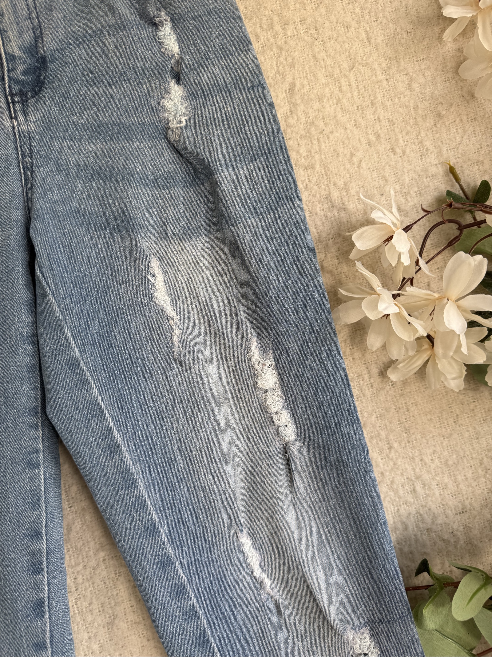 Fluid Blue Ripped Skinny Jeans UK 10 Stylish Distressed Denim Trousers image 4