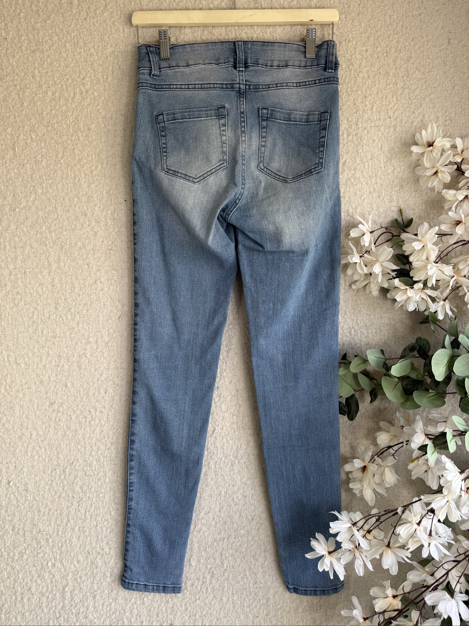 Fluid Blue Ripped Skinny Jeans UK 10 Stylish Distressed Denim Trousers image 5