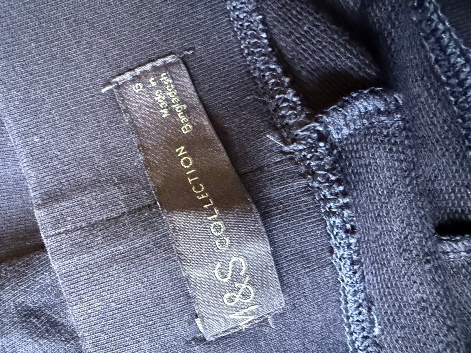 M&S Navy Blue Slim Fit Cotton Blend Trousers UK 6 Stylish Casual Bottoms image 3