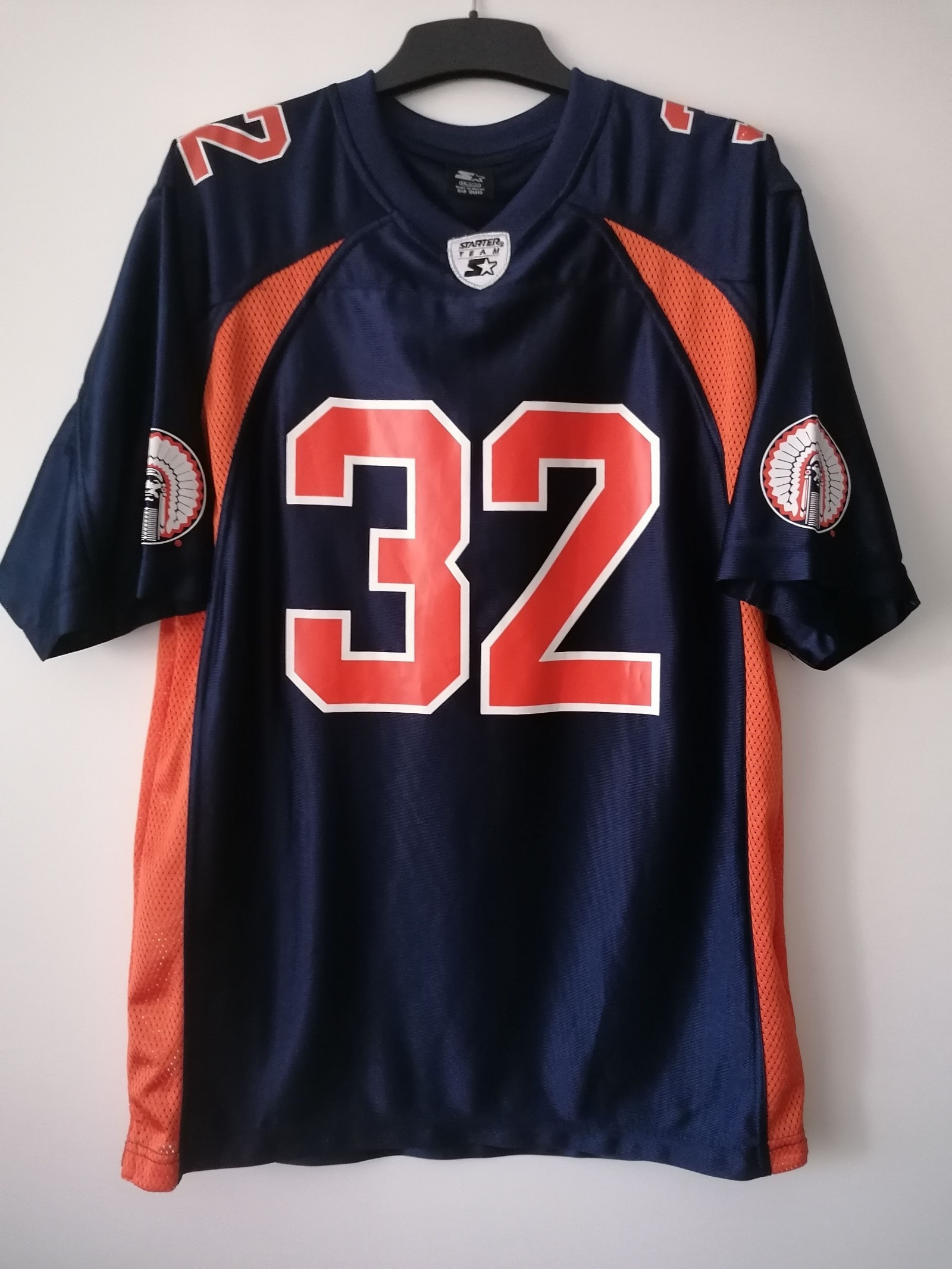 Starter Herren Football Jersey Medium Nr. 32 Navy Orange Vintage Trikot