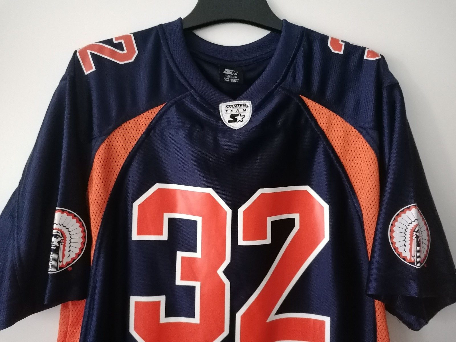 Starter Herren Football Jersey Medium Nr. 32 Navy Orange Vintage Trikot image 2