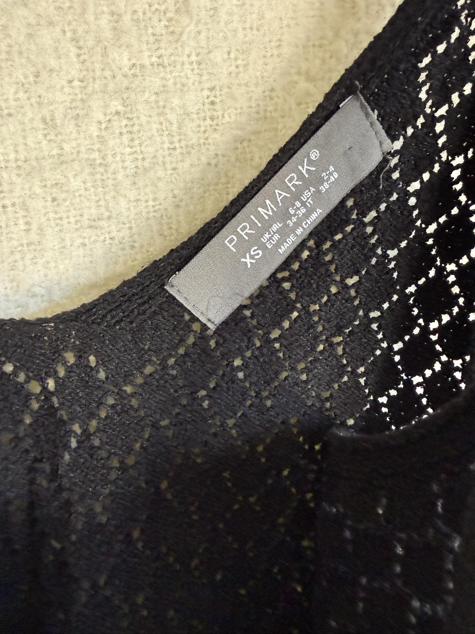 Primark Black Crochet Knit Cami Top UK 8 Stylish Lightweight Sleeveless Vest image 3