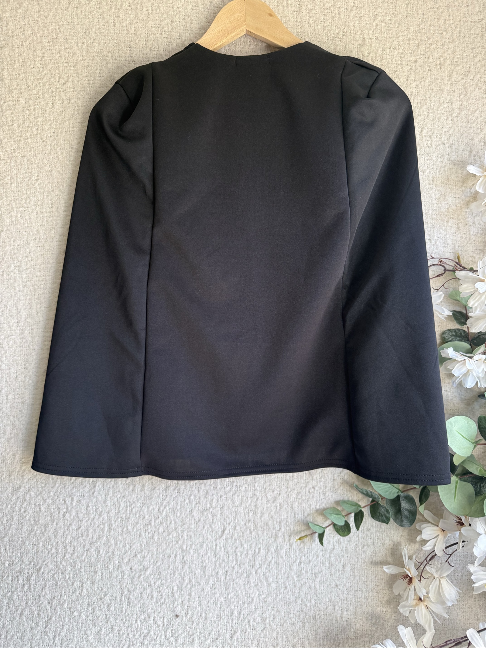 Boohoo Black Petite Open Front Blazer Jacket UK 6 Elegant Formal Coat image 4