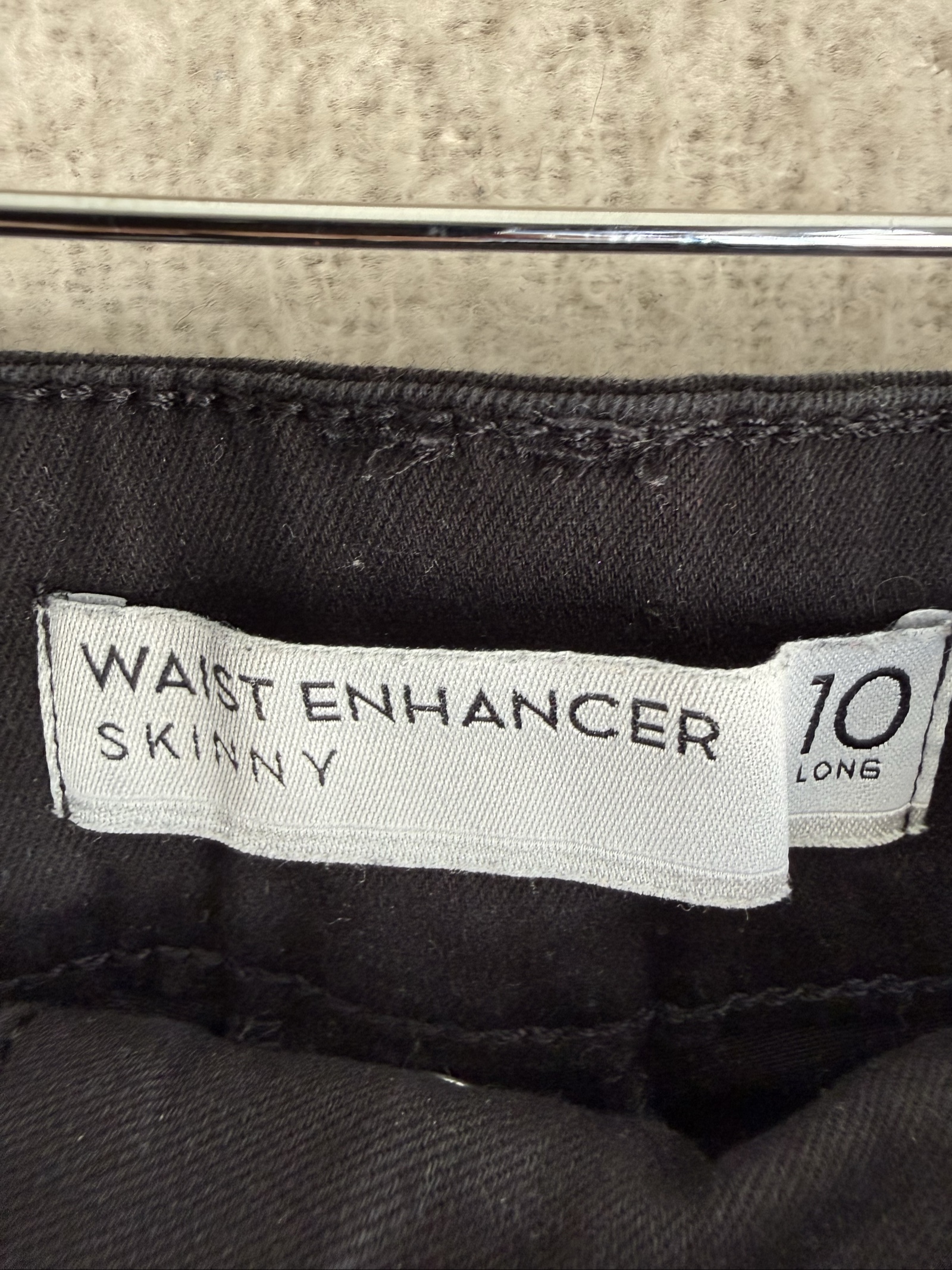 Black Skinny Waist Enhancer Jeans Women's Size UK 10 Long Stretch Denim Pants image 4