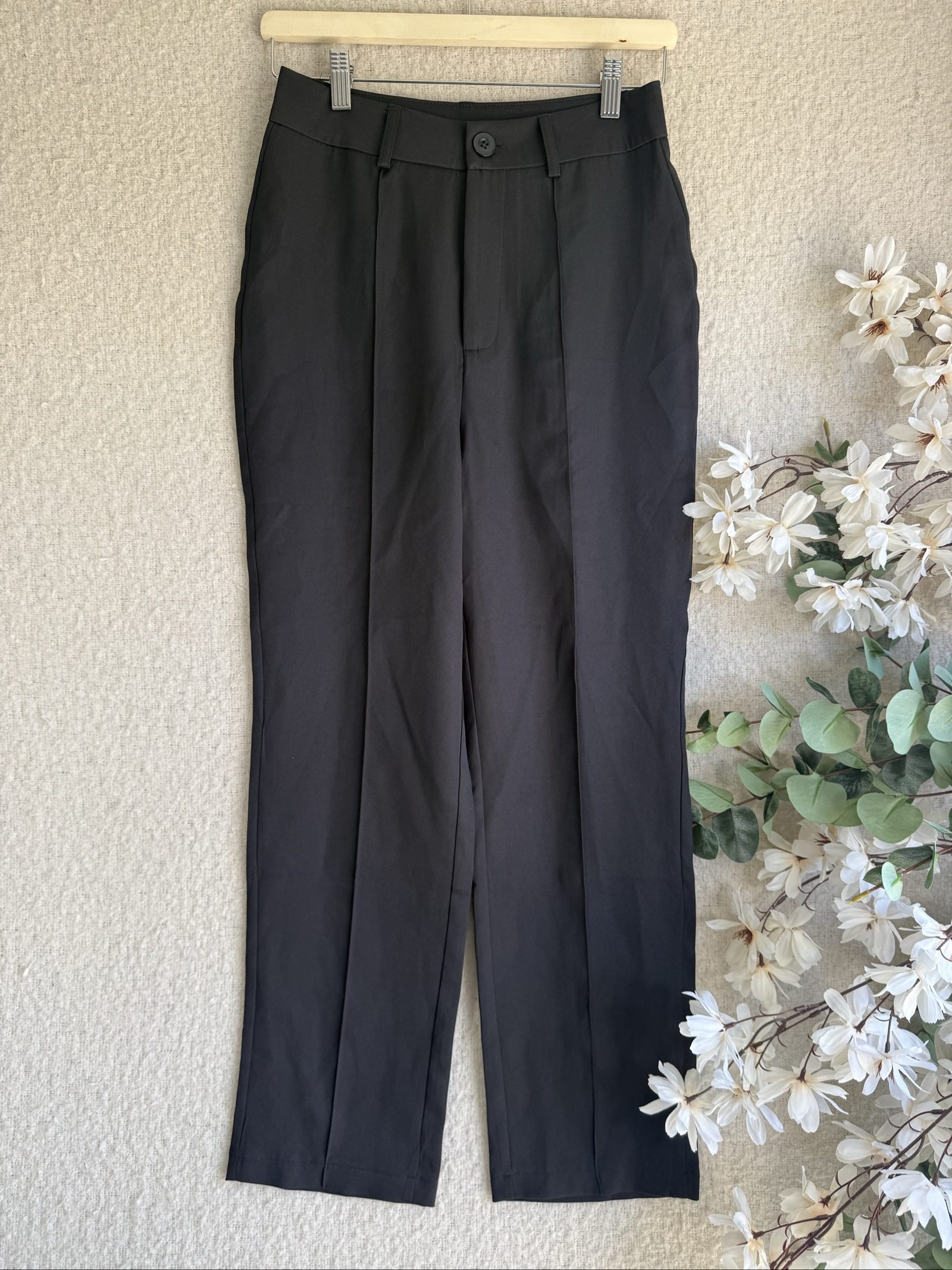 Black Slim Fit Stretch Trousers Women's Size Small Classic Elegant Workwear