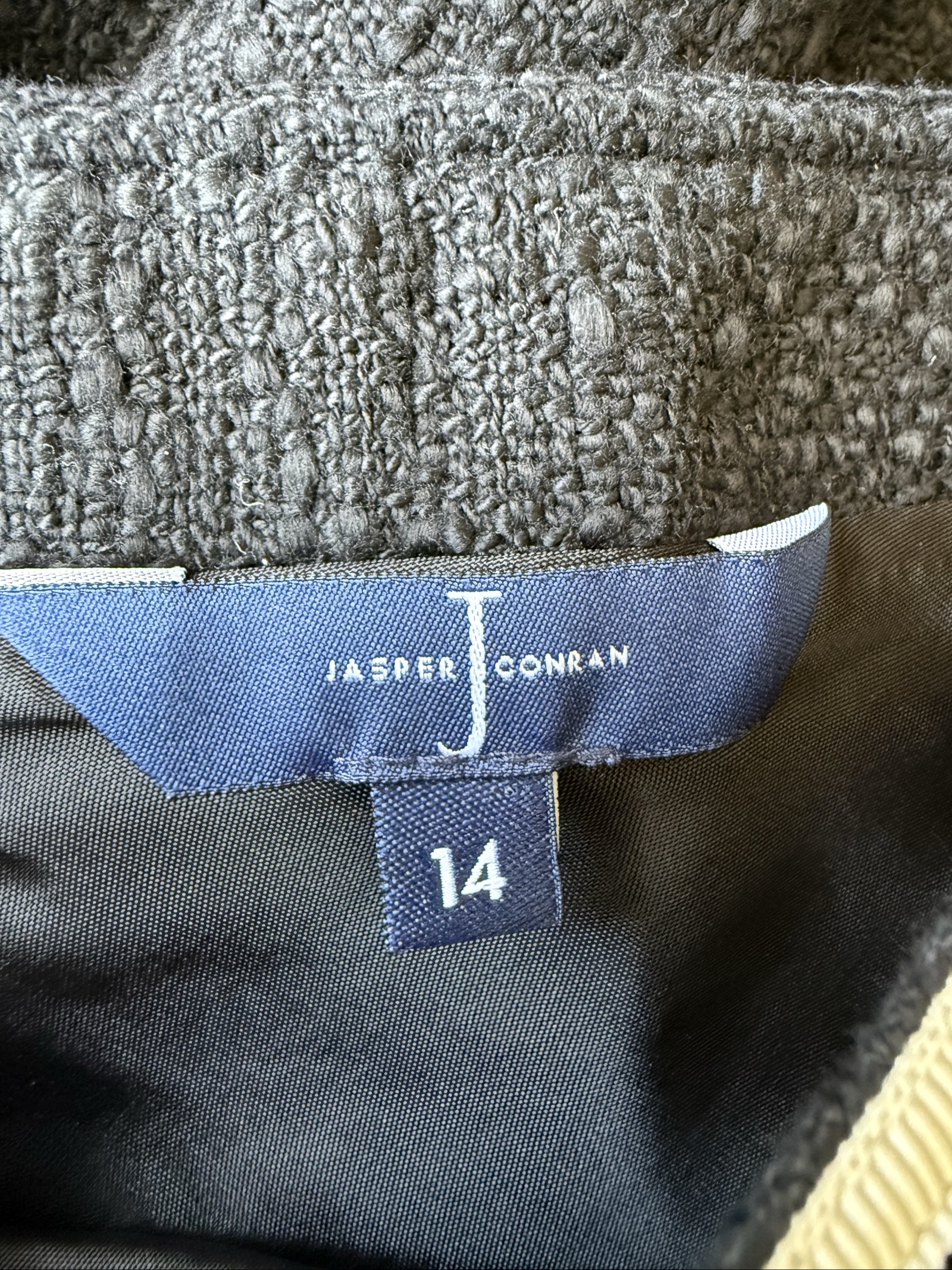 Jasper Conran Black Textured A-Line Skirt UK 14 Elegant Classic Design image 3