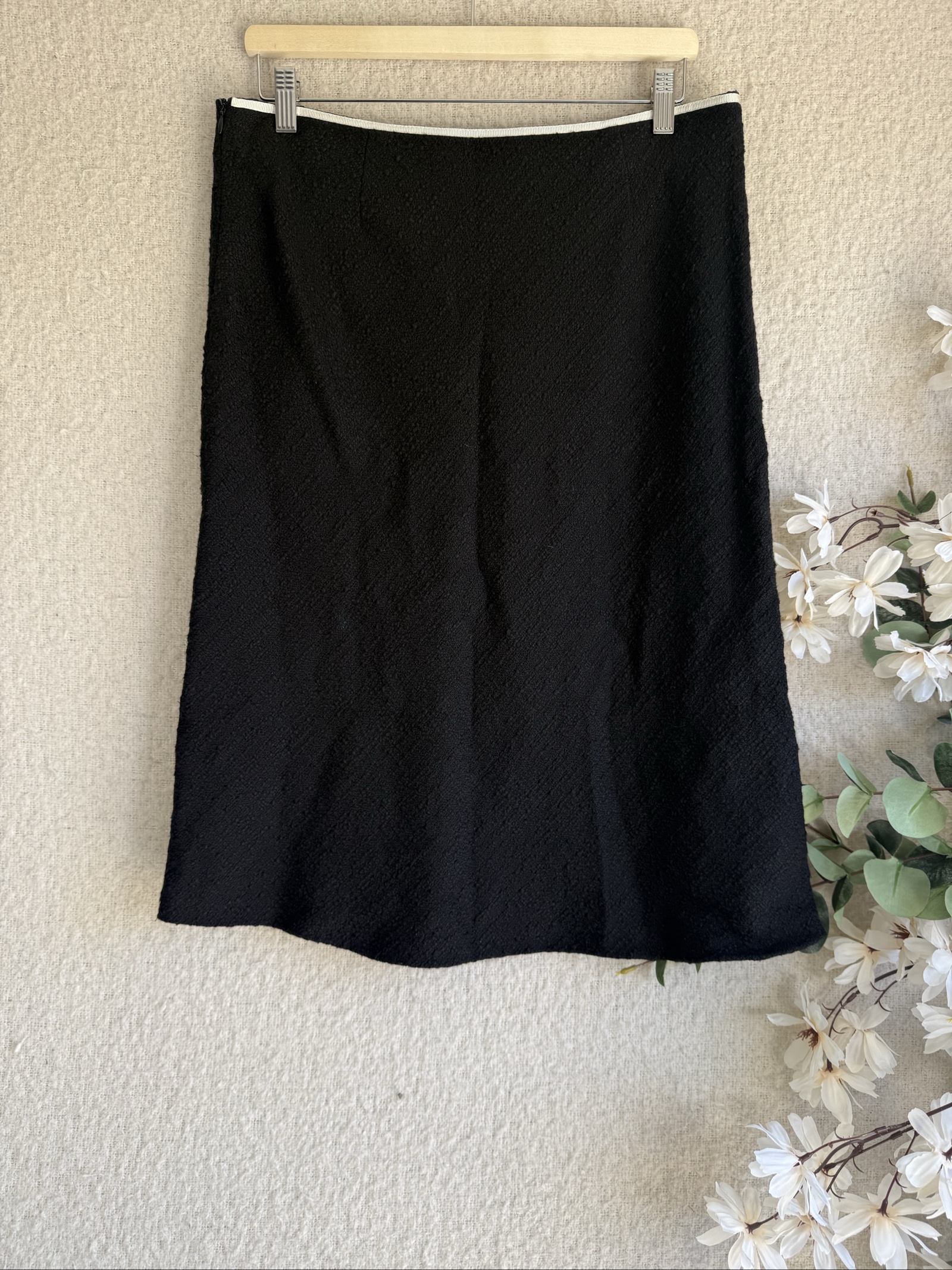 Jasper Conran Black Textured A-Line Skirt UK 14 Elegant Classic Design image 4