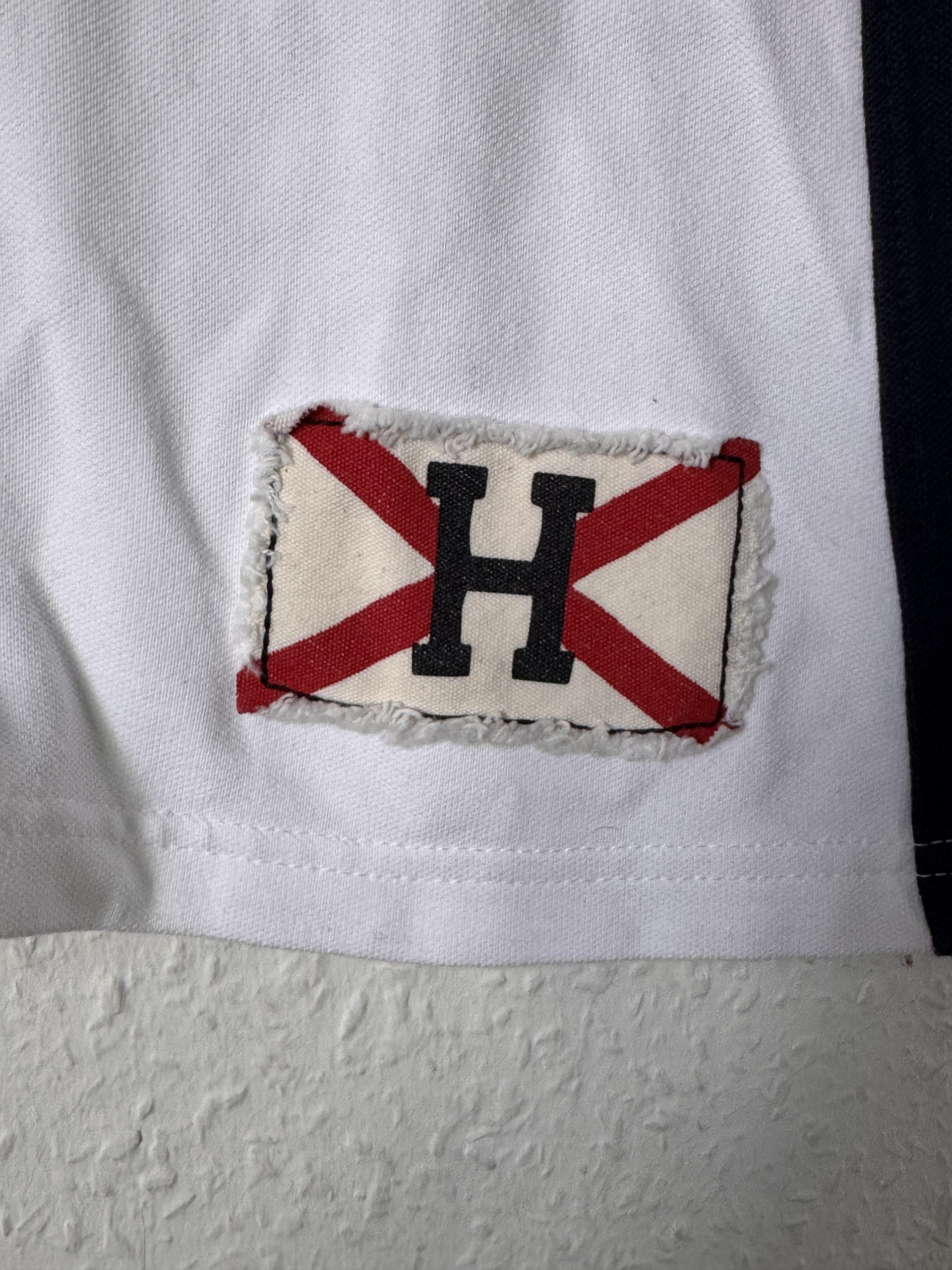 Tommy Hilfiger White & Navy Polo Shirt Size L 85 Patch 2911 image 3