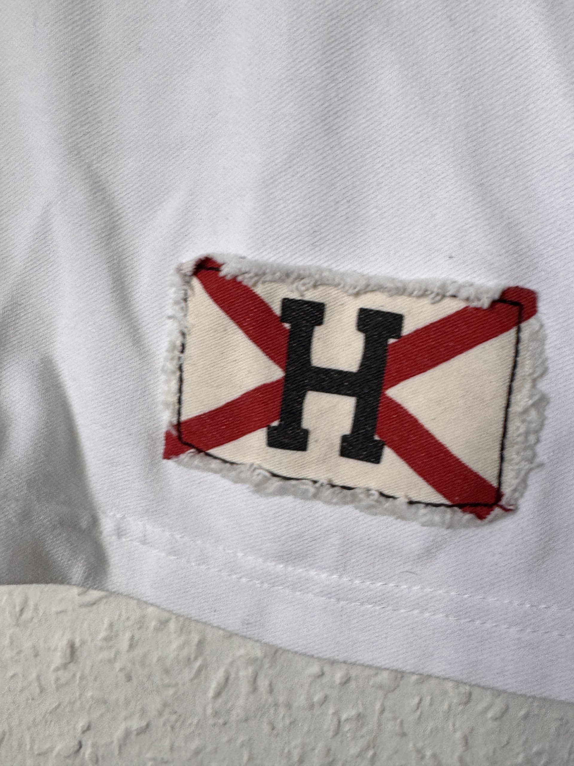 Tommy Hilfiger White & Navy Polo Shirt Size L 85 Patch 2911 image 8