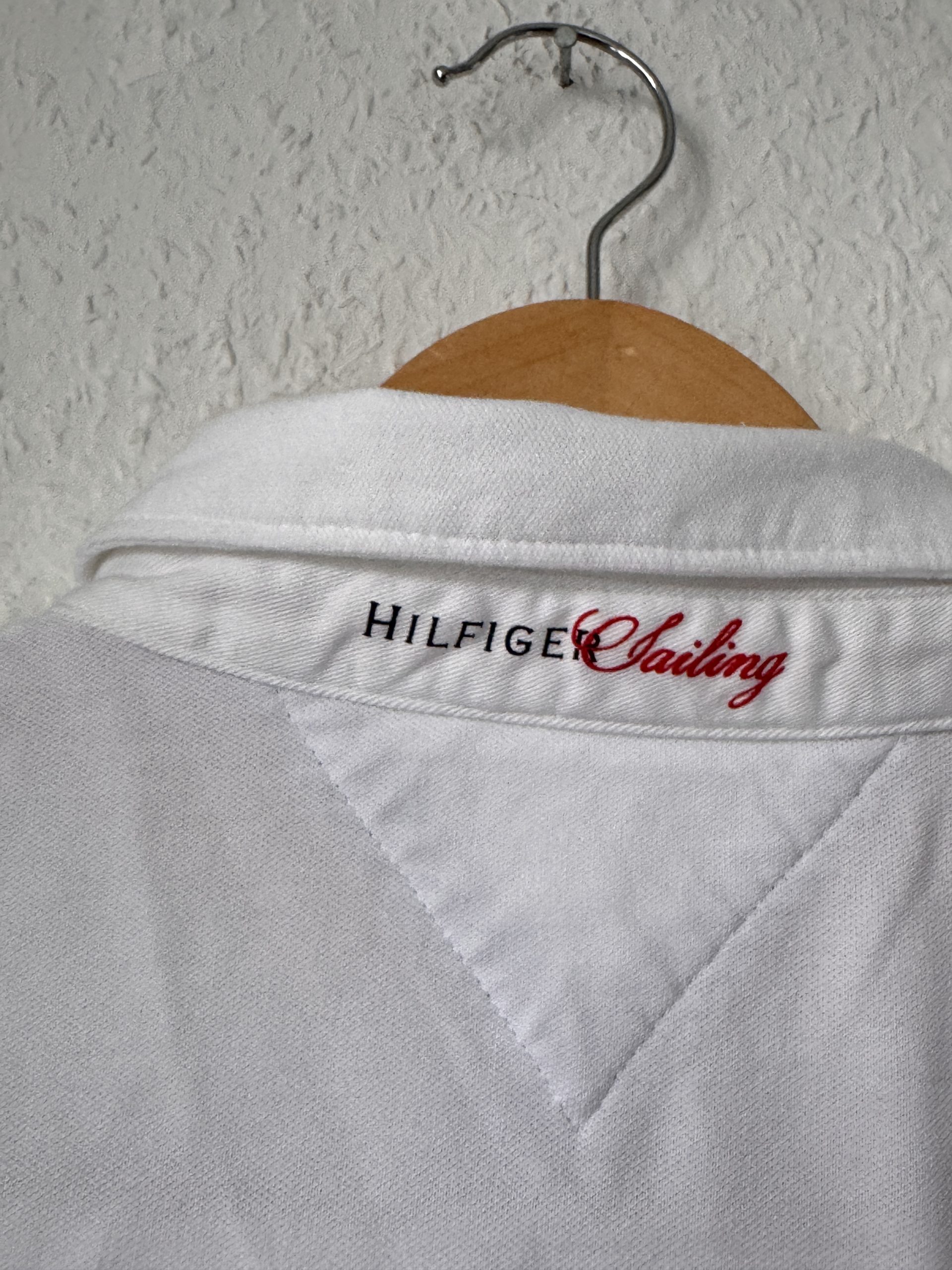 Tommy Hilfiger White & Navy Polo Shirt Size L 85 Patch 2911 image 10