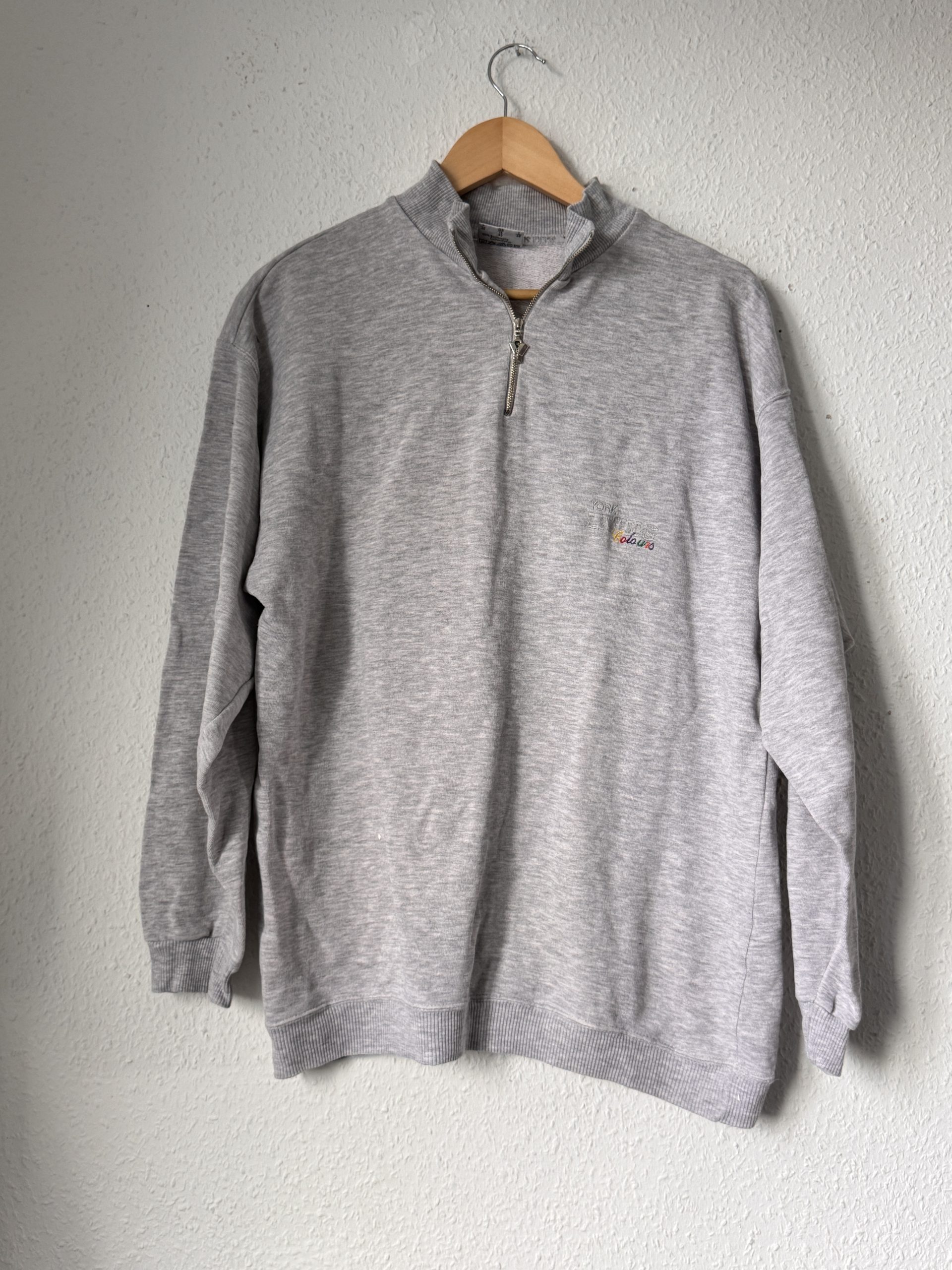 Yd. Grey Zip Up Sweater 12 UK Cotton 2913