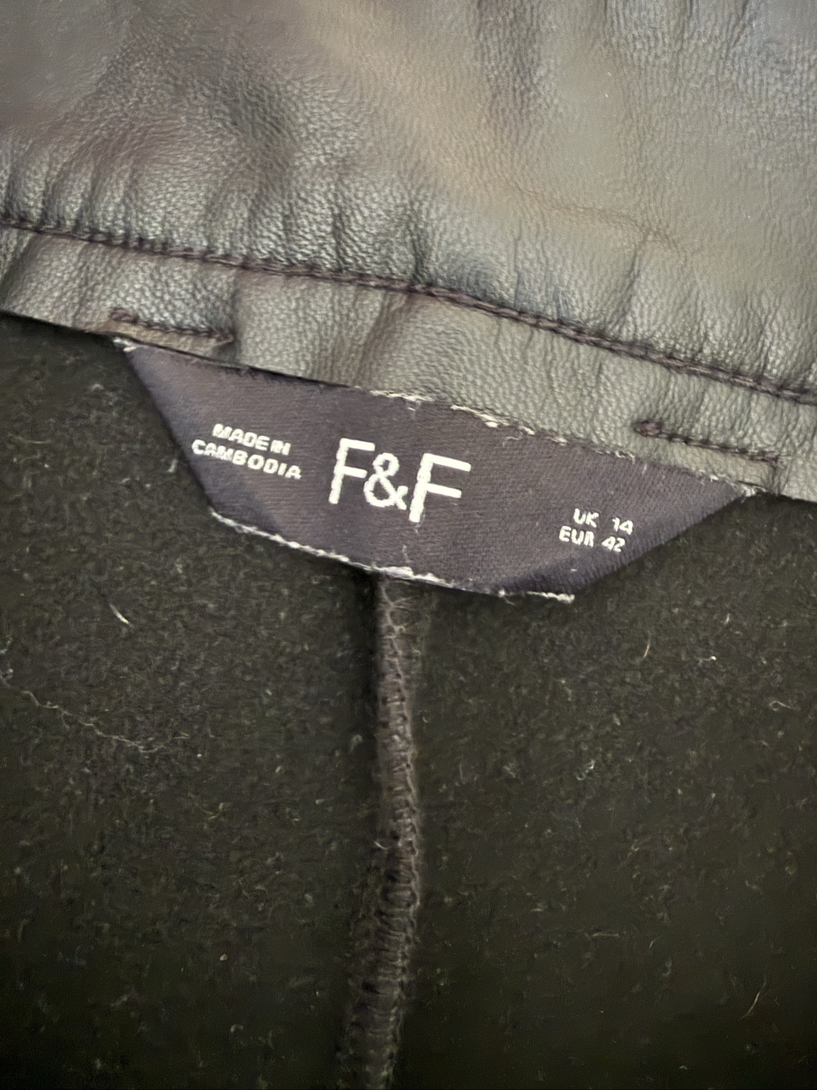 F&F Black Faux Leather Slim Fit Trousers UK 14 Classic Style Pants image 4