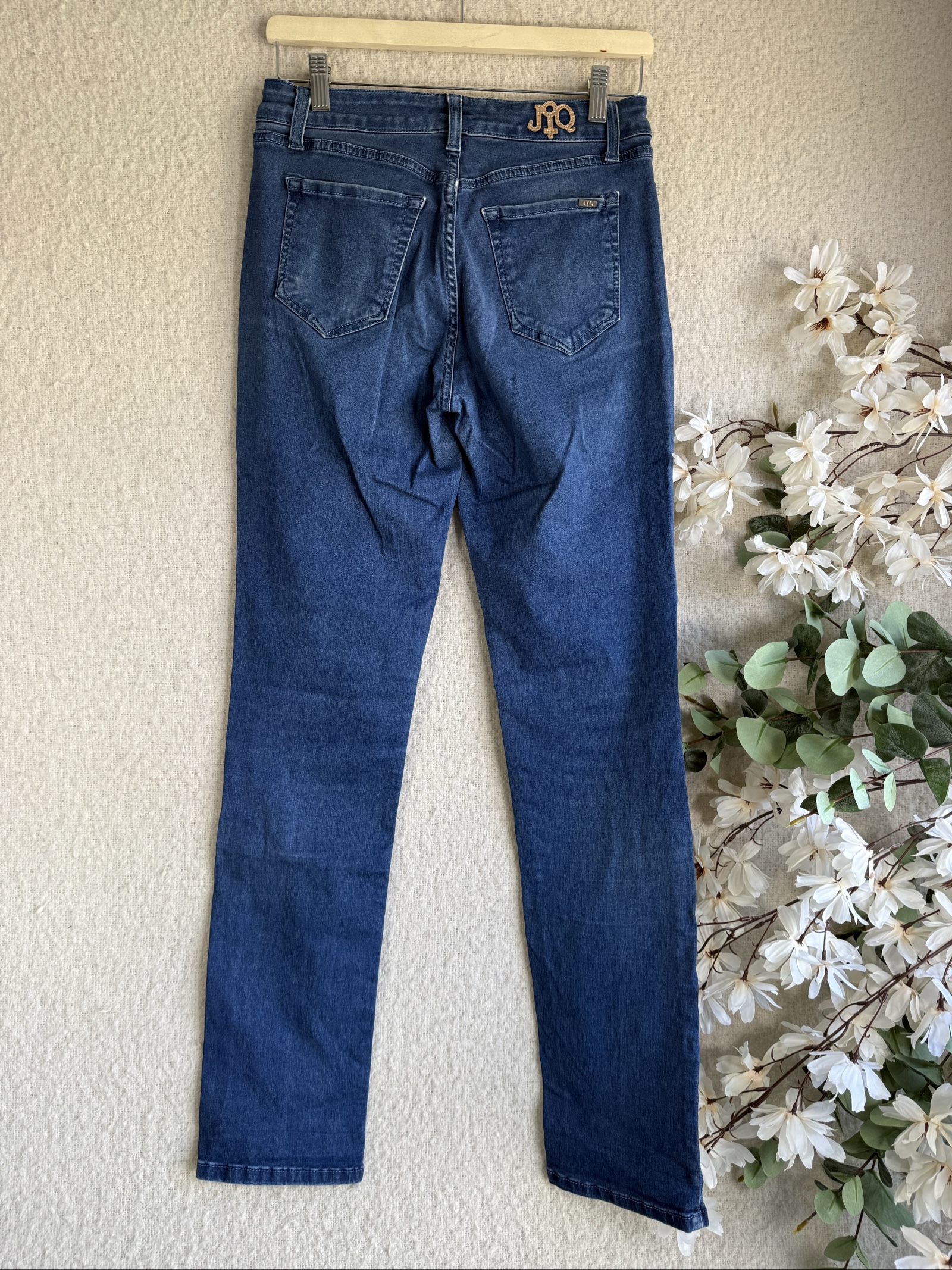 Jonny Q Dark Blue Skinny Denim Jeans UK 12 Stylish Casual Slim Fit image 5