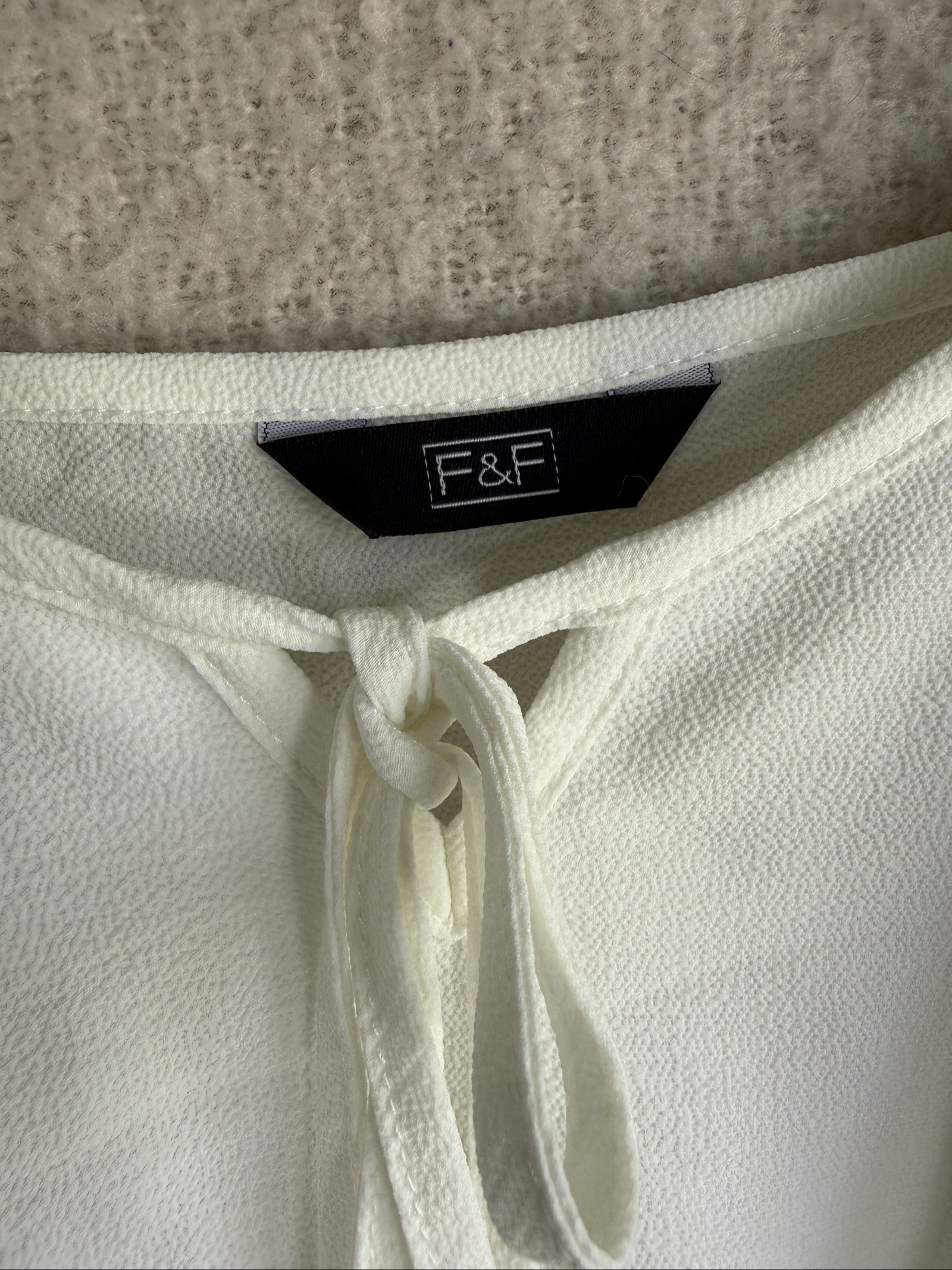 F&F White Spaghetti Strap Summer Cami Top UK 14 Chiffon Tie Front Layered image 3