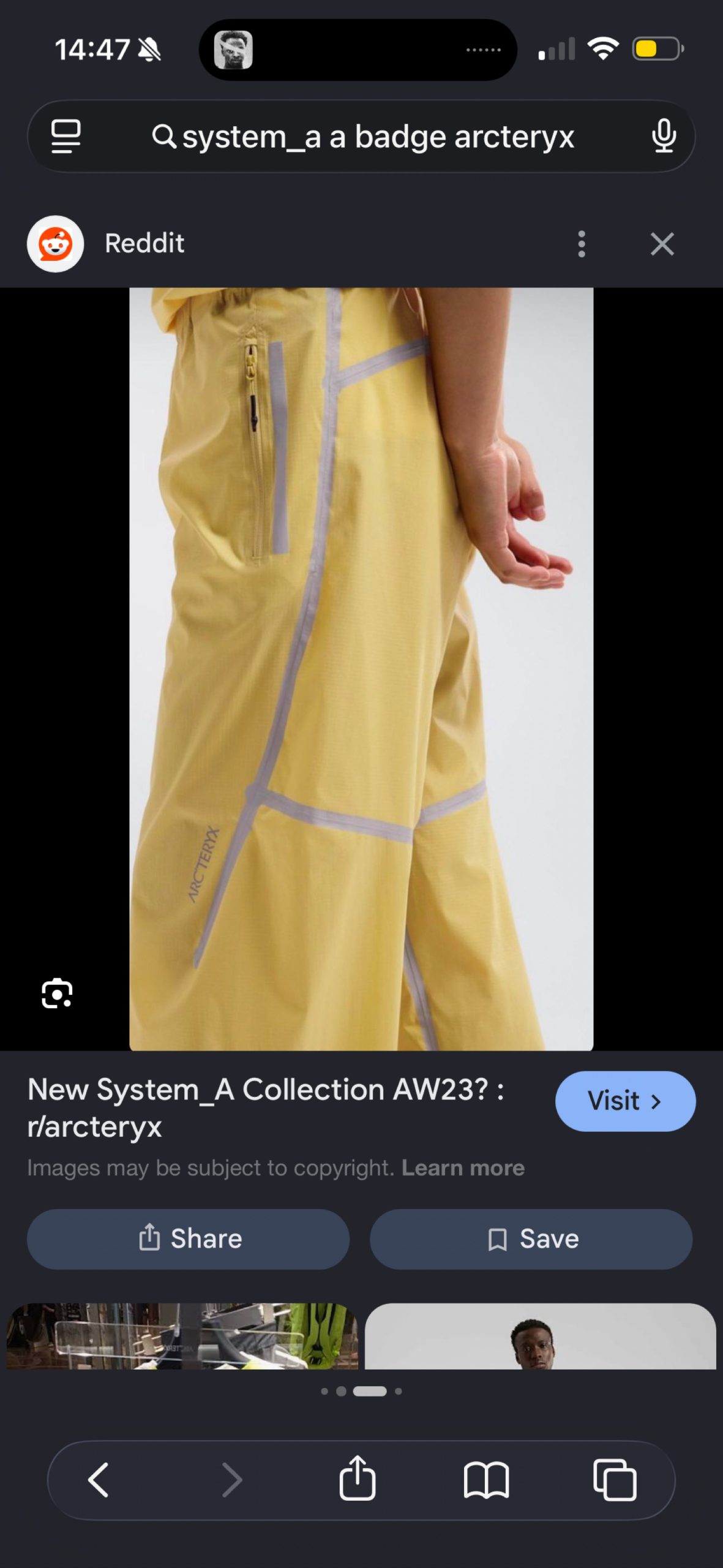 Arc'teryx Yellow System_A AW23 Waterproof Trousers