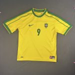 Nike Gelb & Grün Brasilien Football Trikot L Ronaldo 9