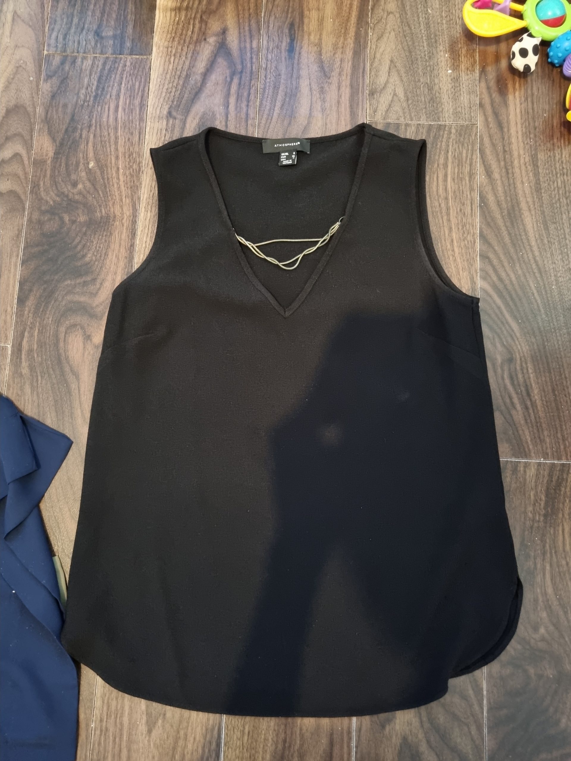 Primark and Atmosphere green blue and black sleevless tops UK 8 - 10 image 5