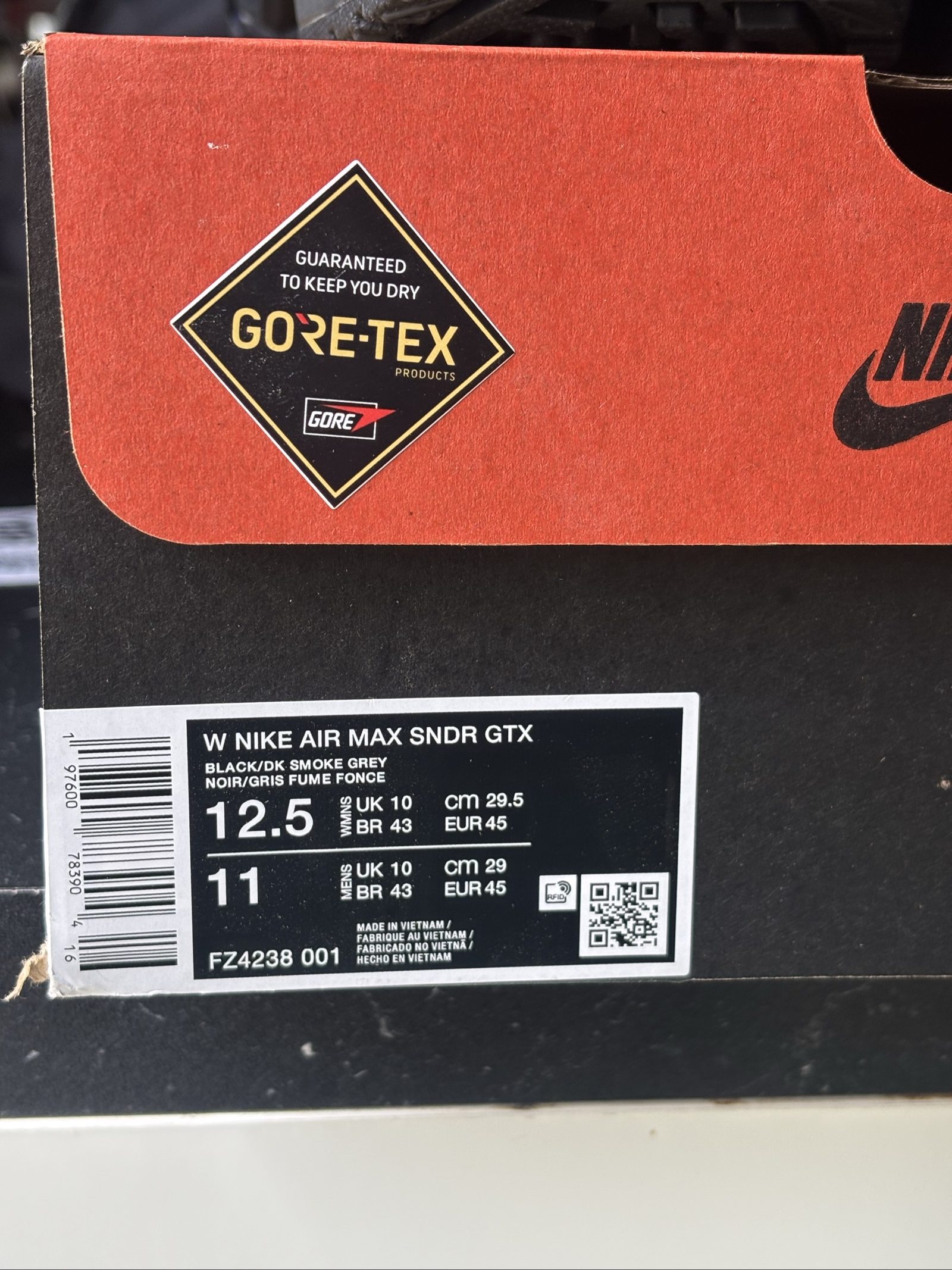 UK 10 Wmns Nike Air Max SNDR Gore-Tex | Black FZ4238-001 image 3